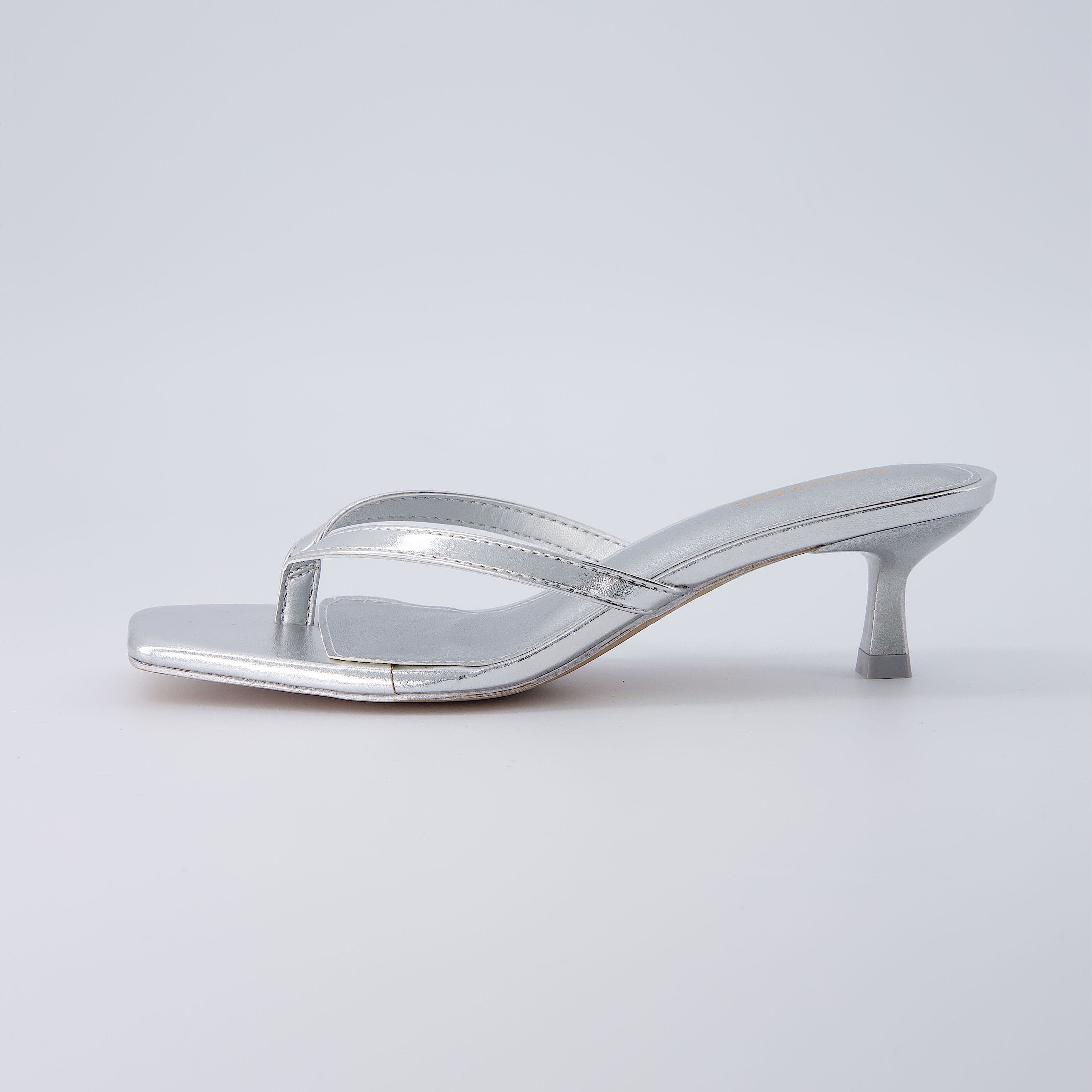 Miami Kitten Heel Sandals Silver