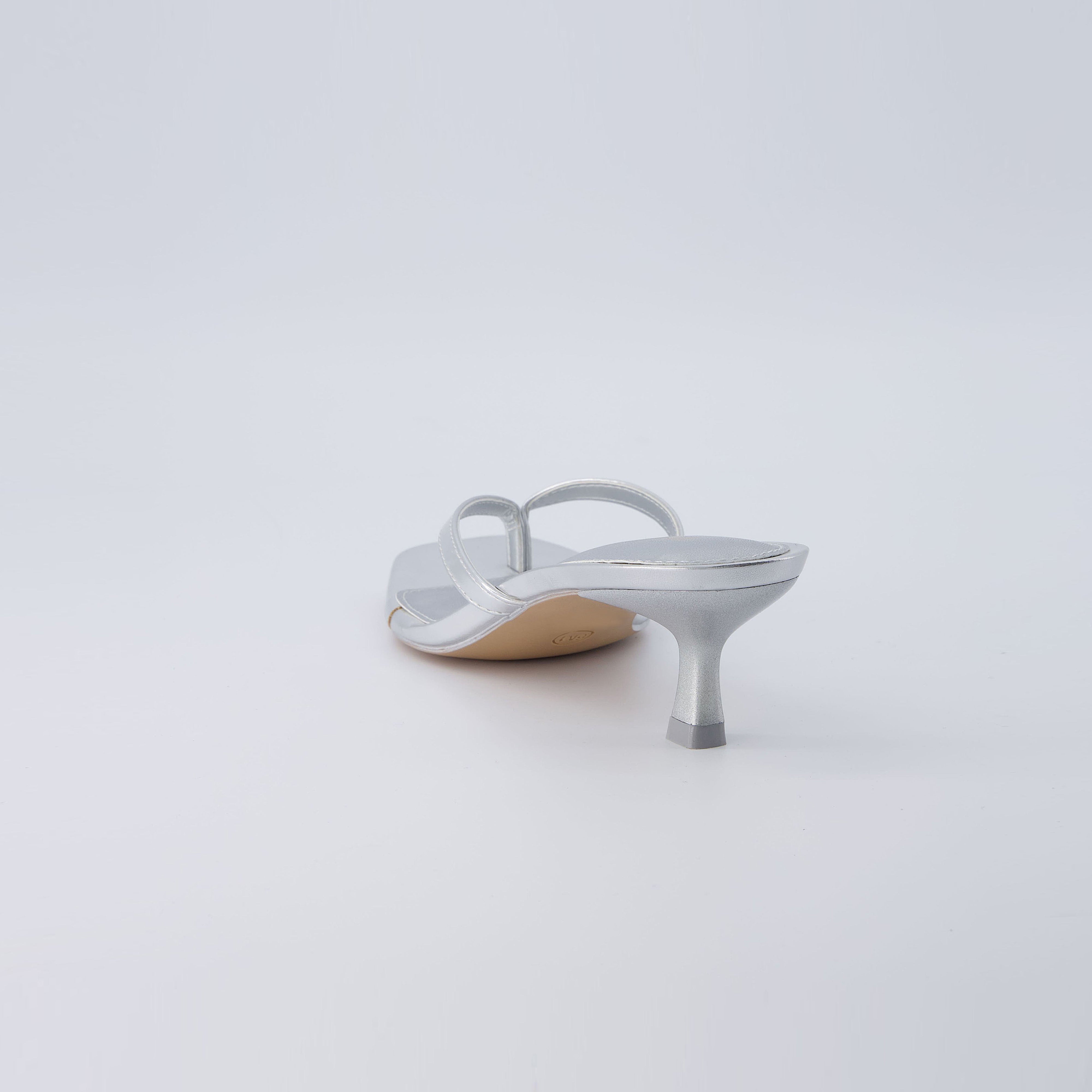 Miami Kitten Heel Sandals Silver