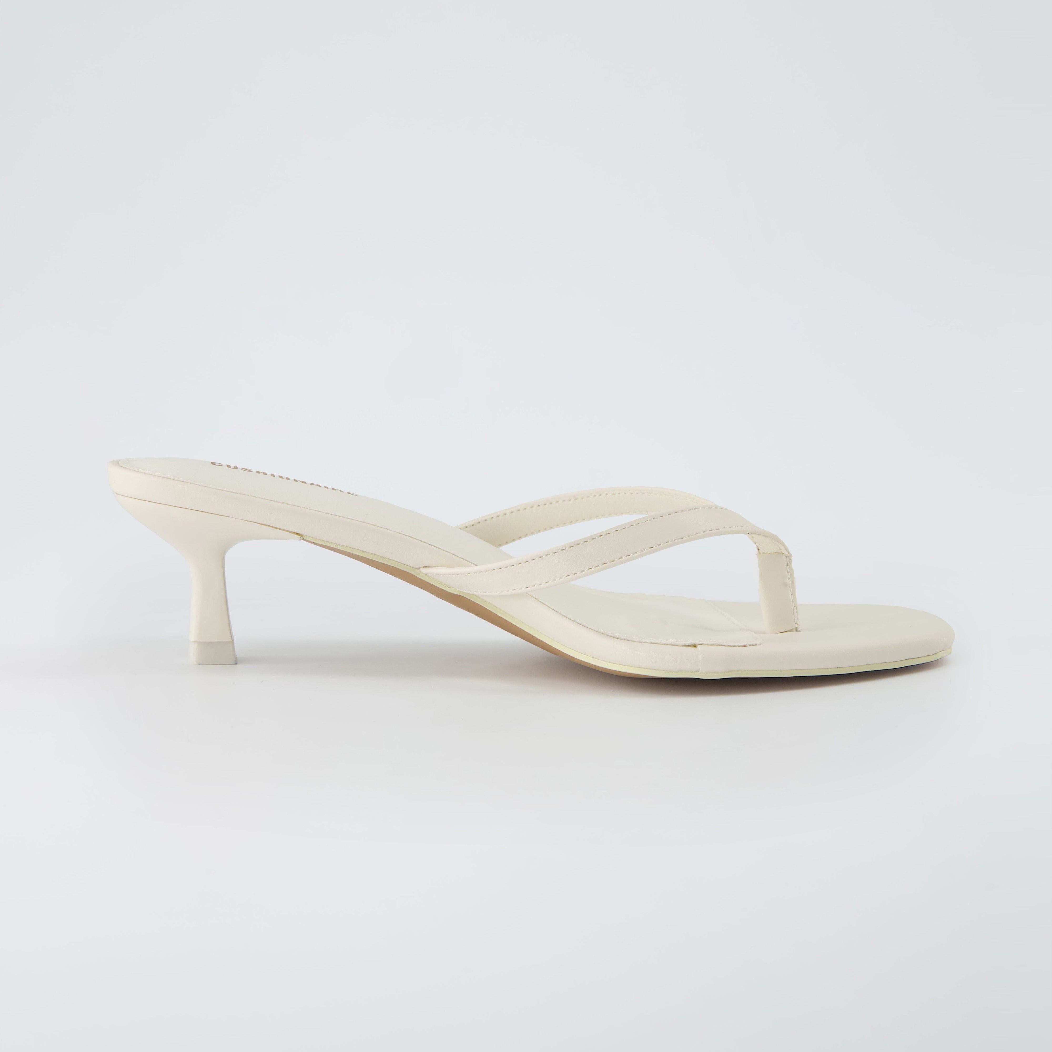 Miami Kitten Heel Sandals Ivory