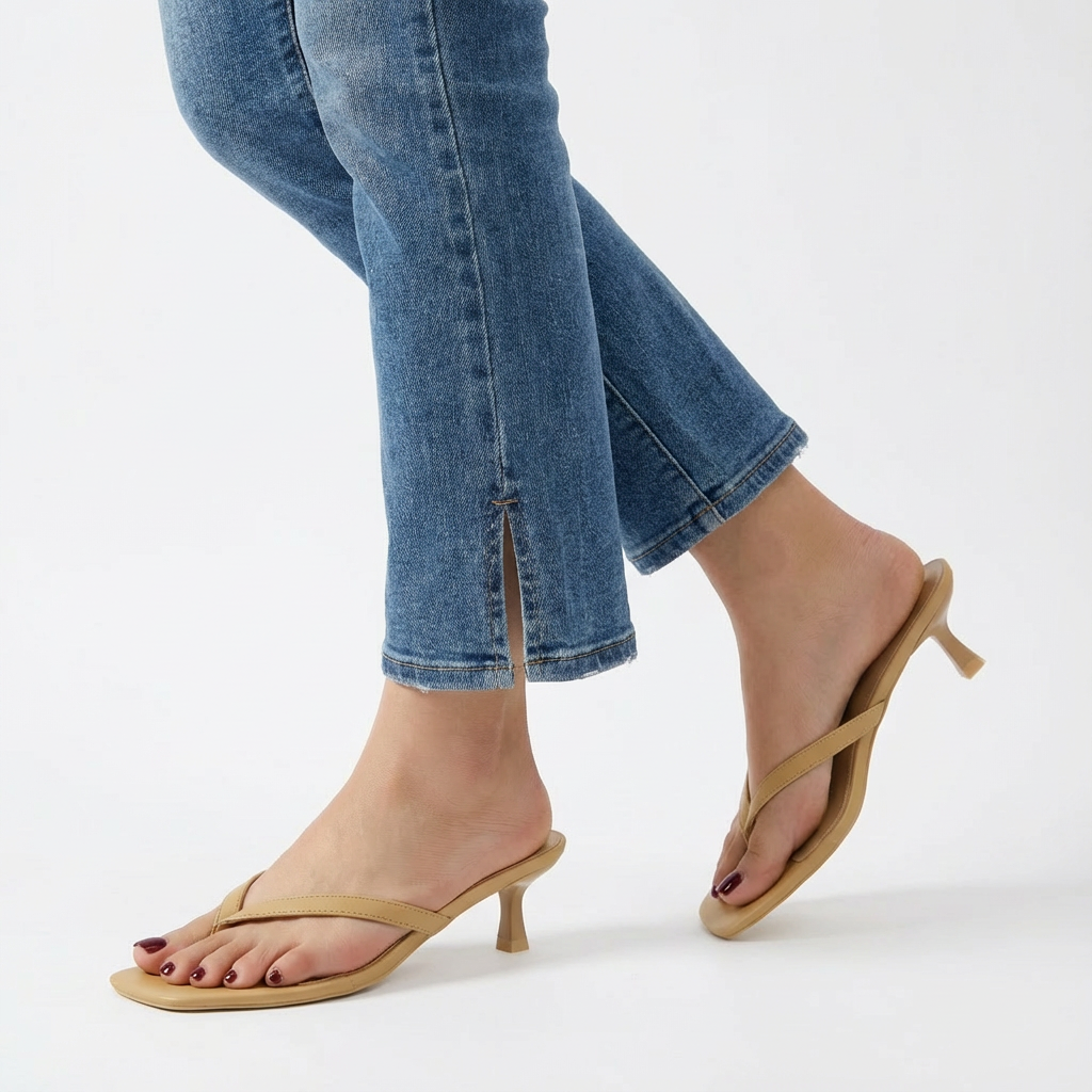 Miami Kitten Heel Sandals Tan