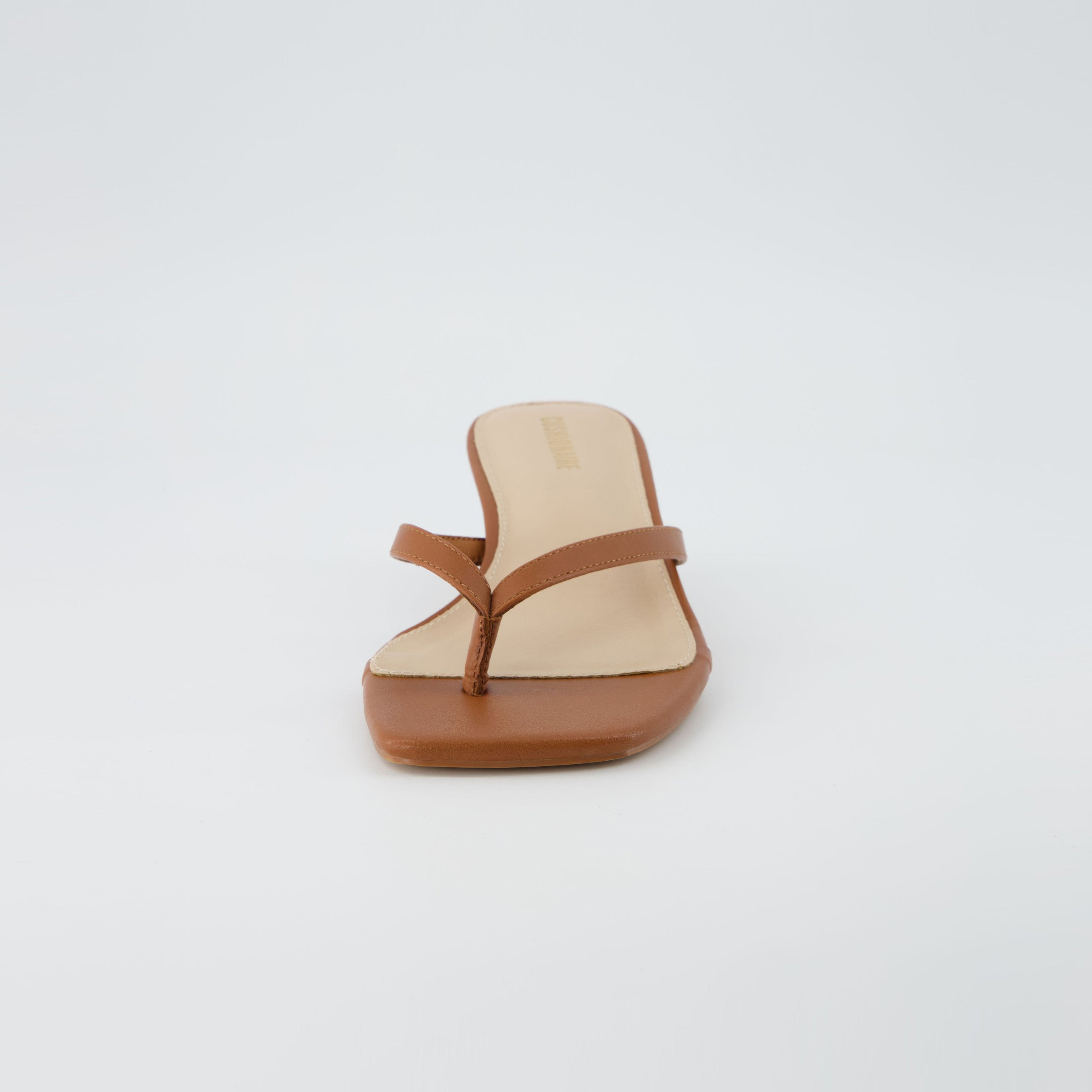 Miami Kitten Heel Sandals Whiskey