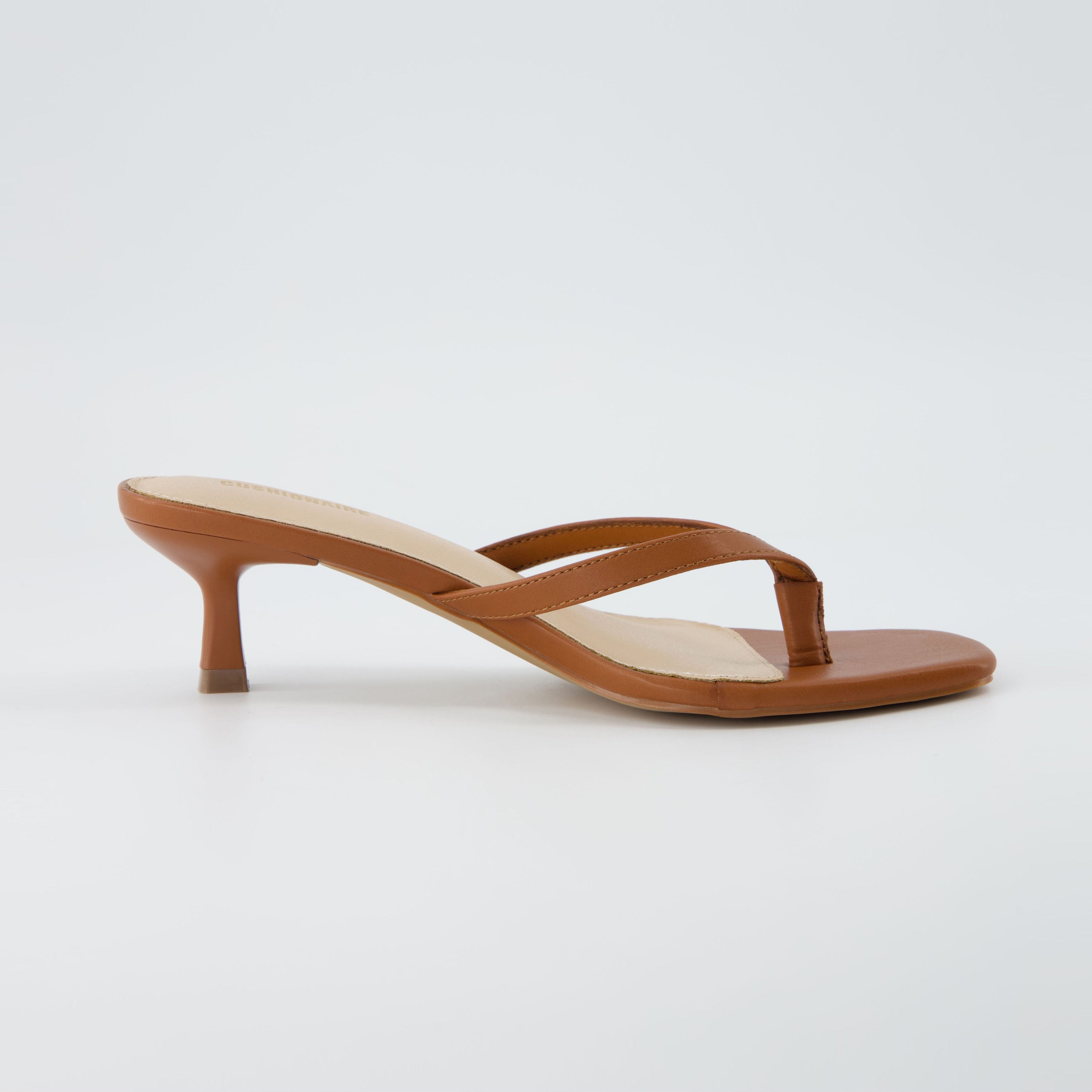 Miami Kitten Heel Sandals Whiskey