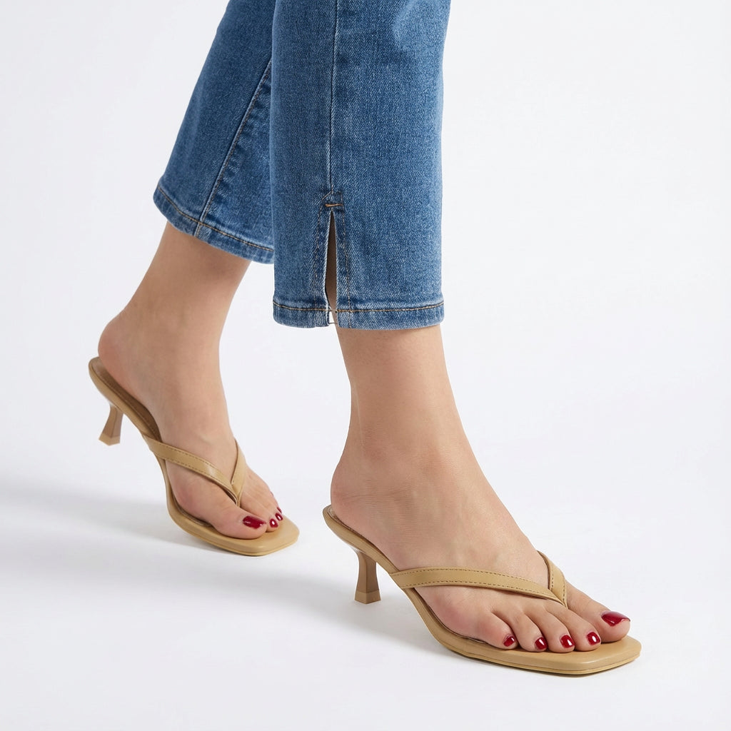 Miami Kitten Heel Sandals Whiskey