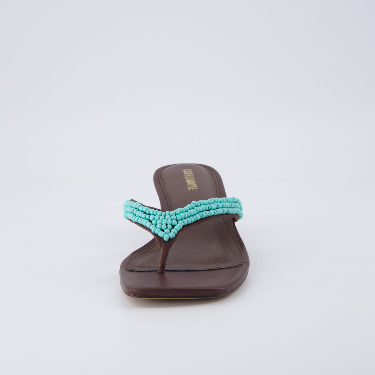Mila Beaded Kitten Heels Turquoise Medium