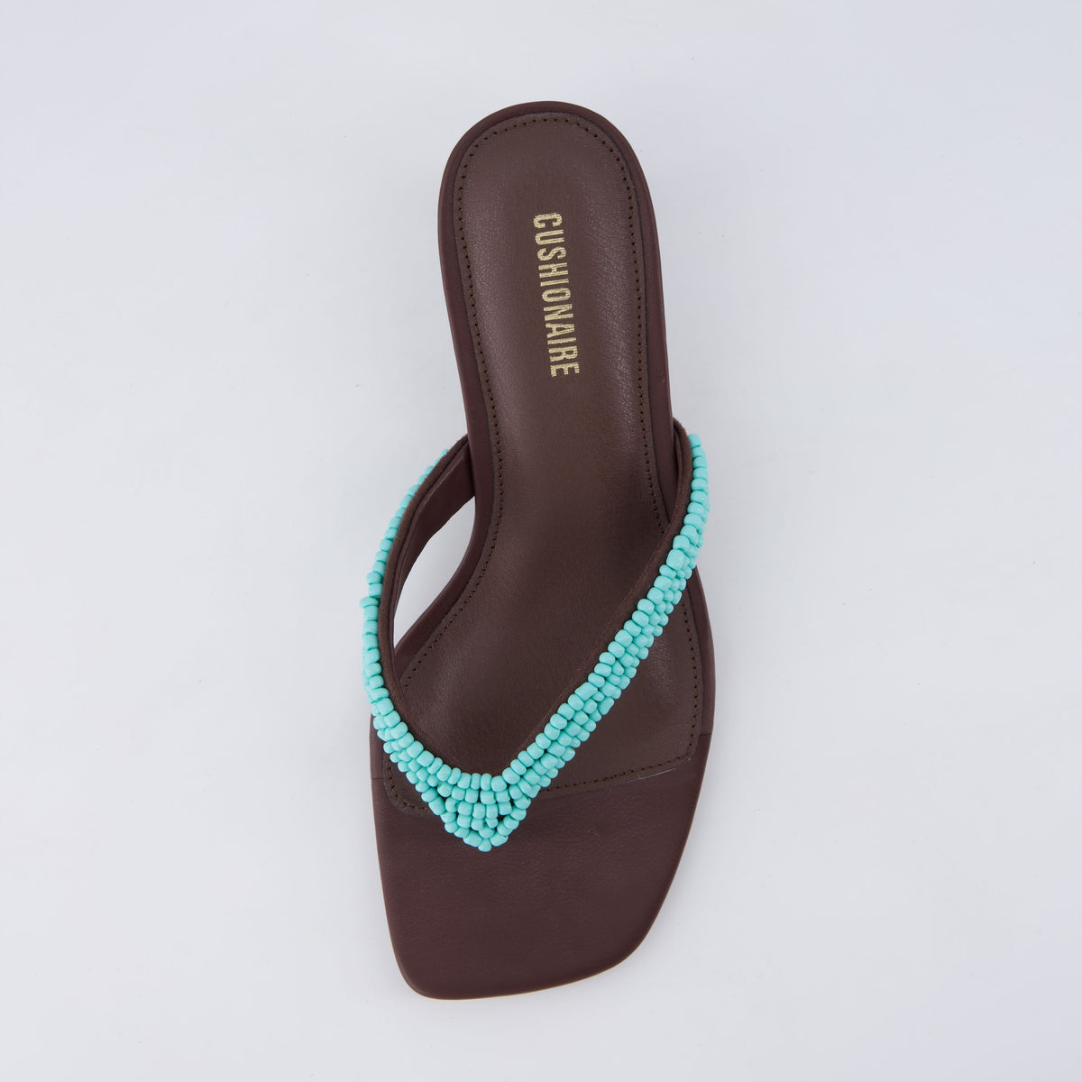 Mila Beaded Kitten Heels Turquoise Medium