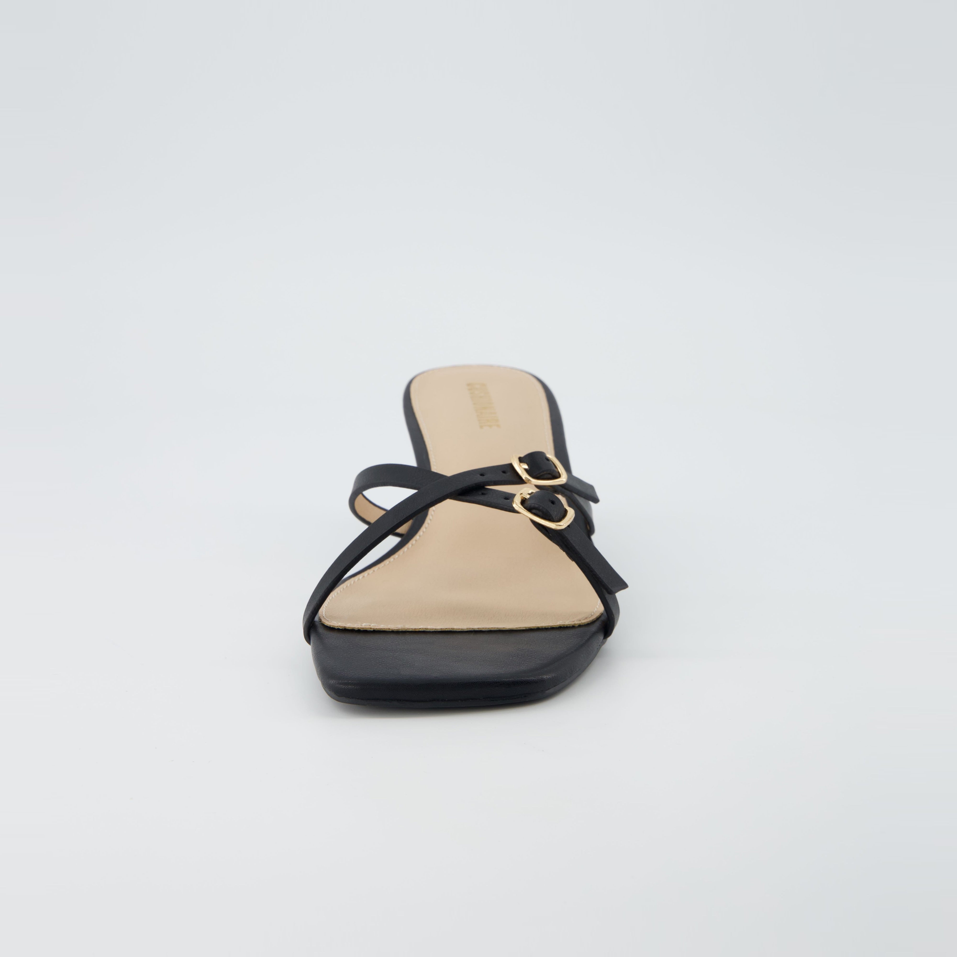 Milan Kitten Heel Sandals Black