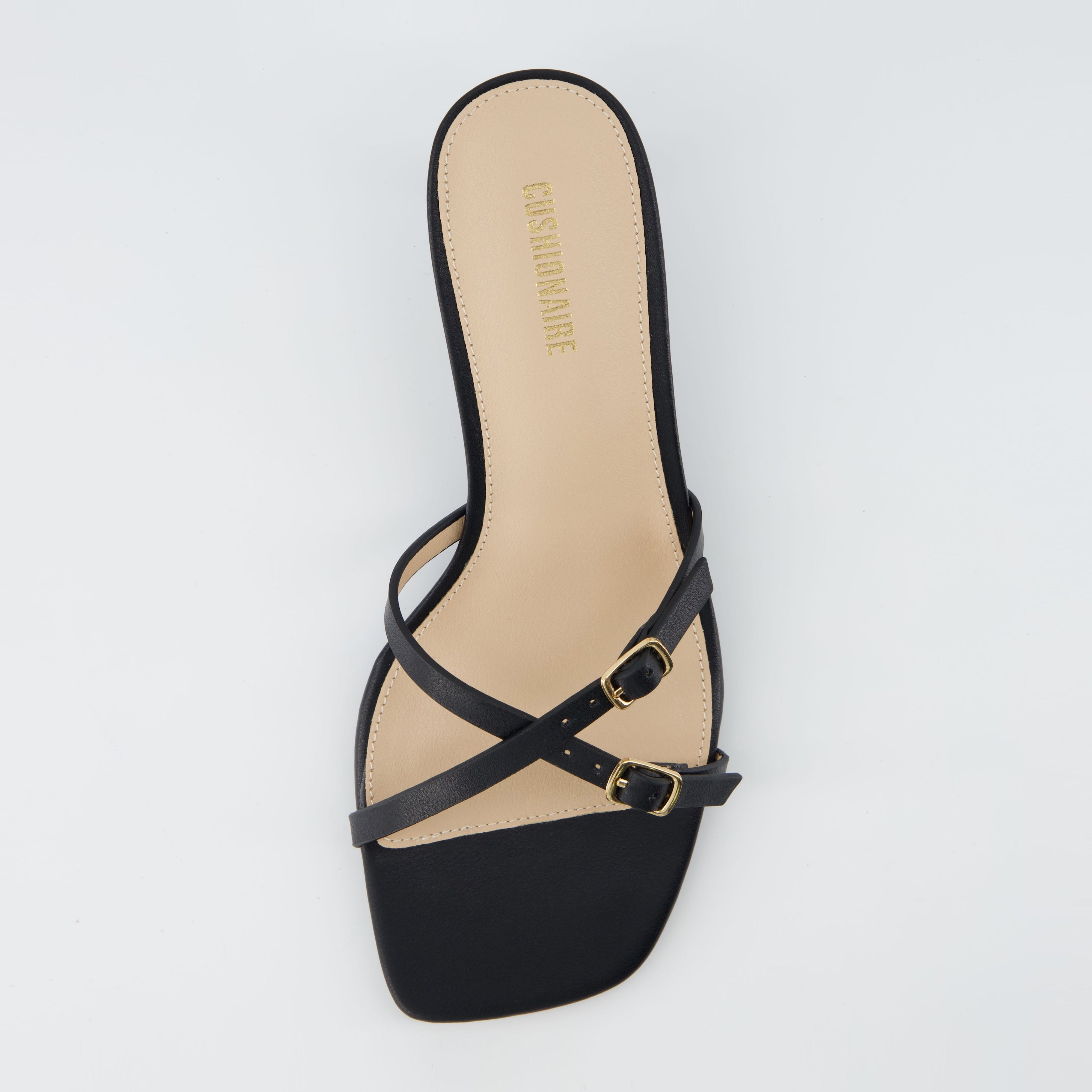 Milan Kitten Heel Sandals Black
