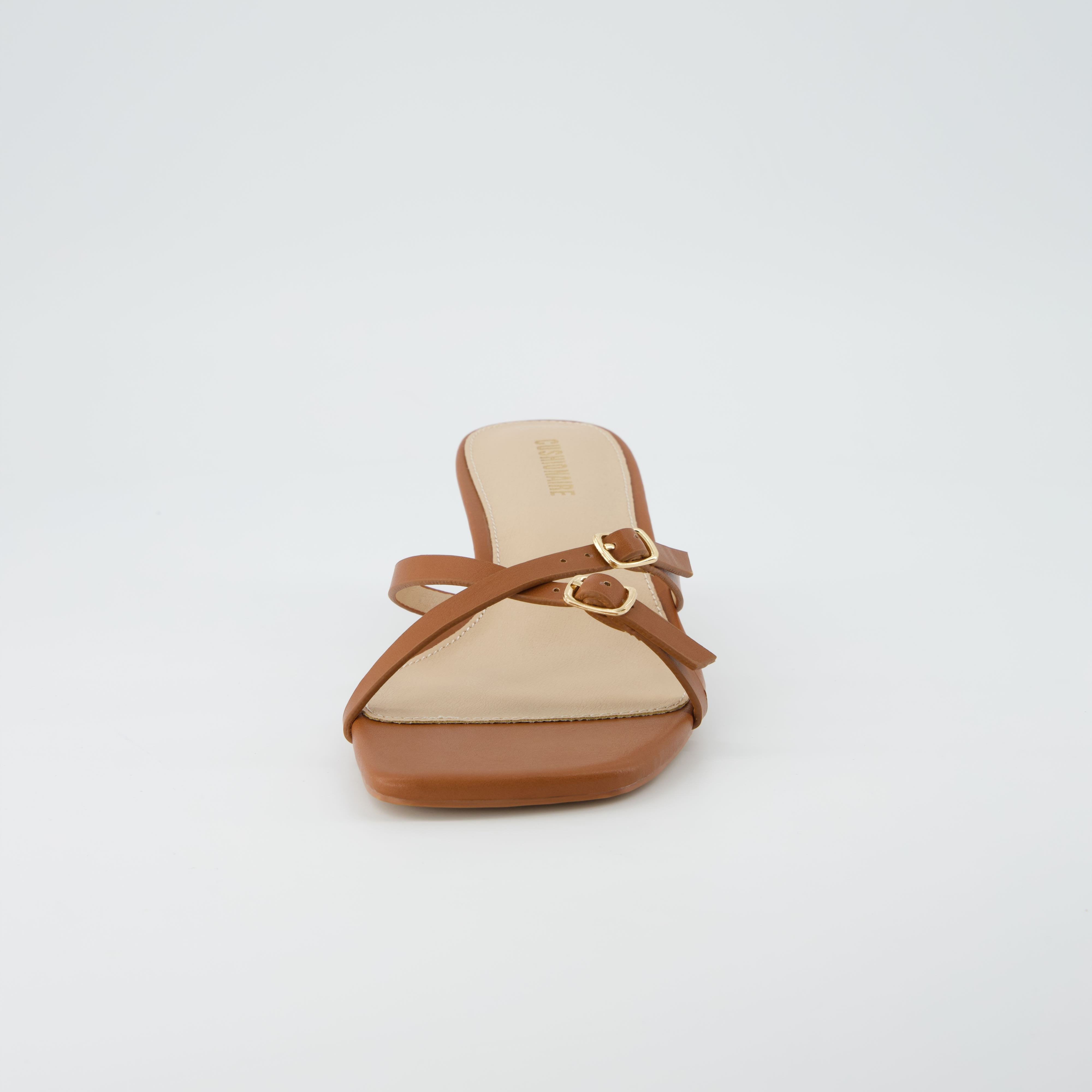 Milan Kitten Heel Sandals Whiskey