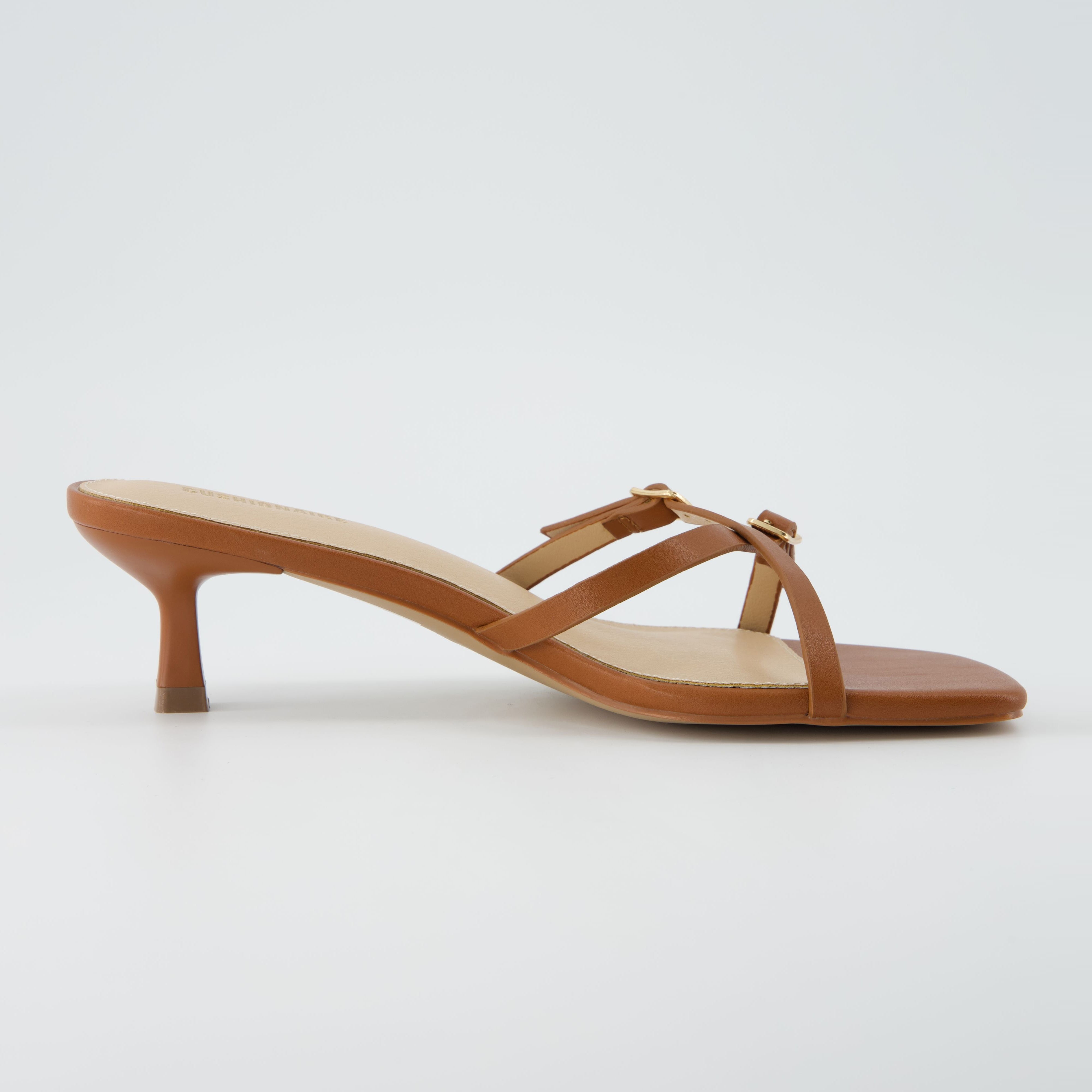 Milan Kitten Heel Sandals Whiskey