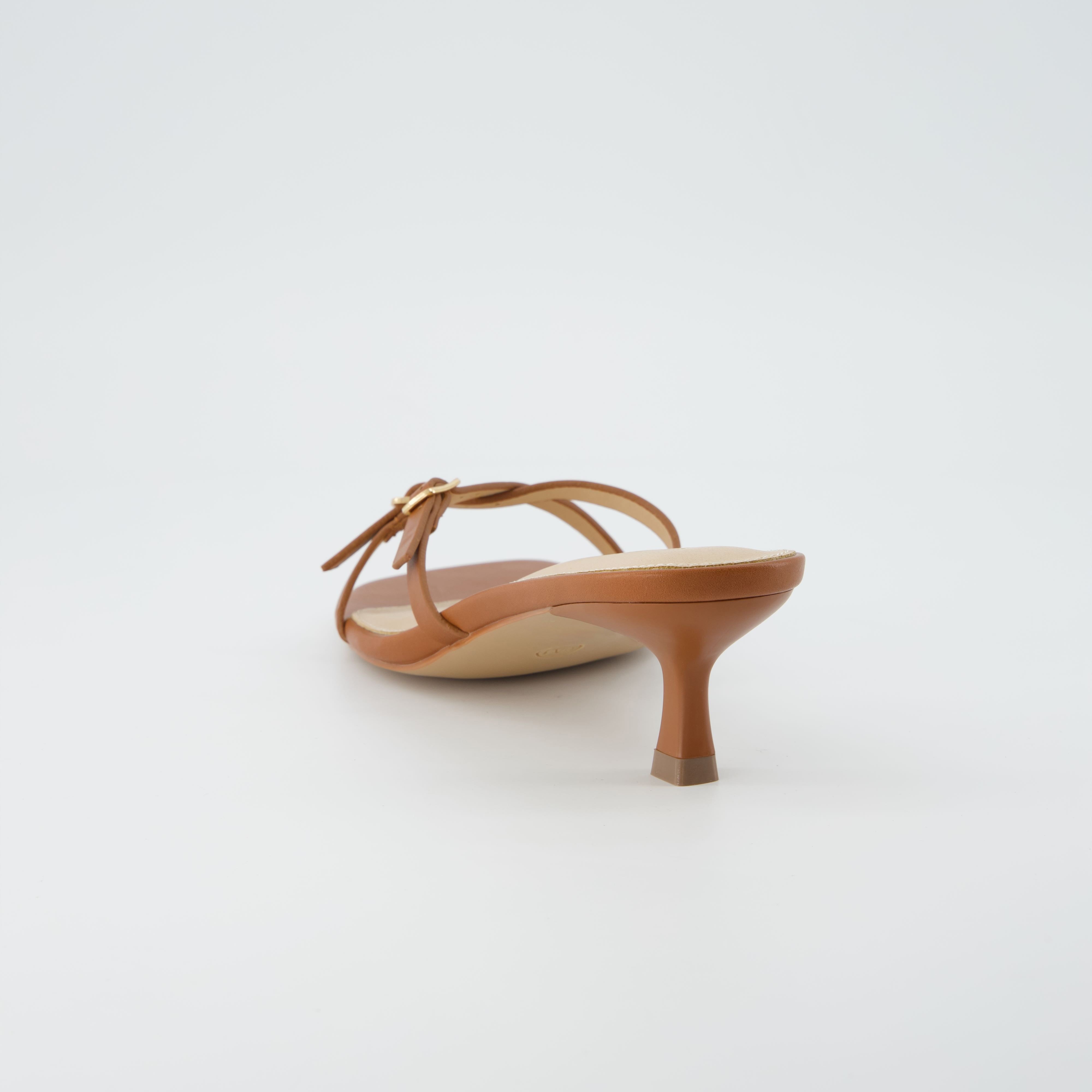 Milan Kitten Heel Sandals Whiskey