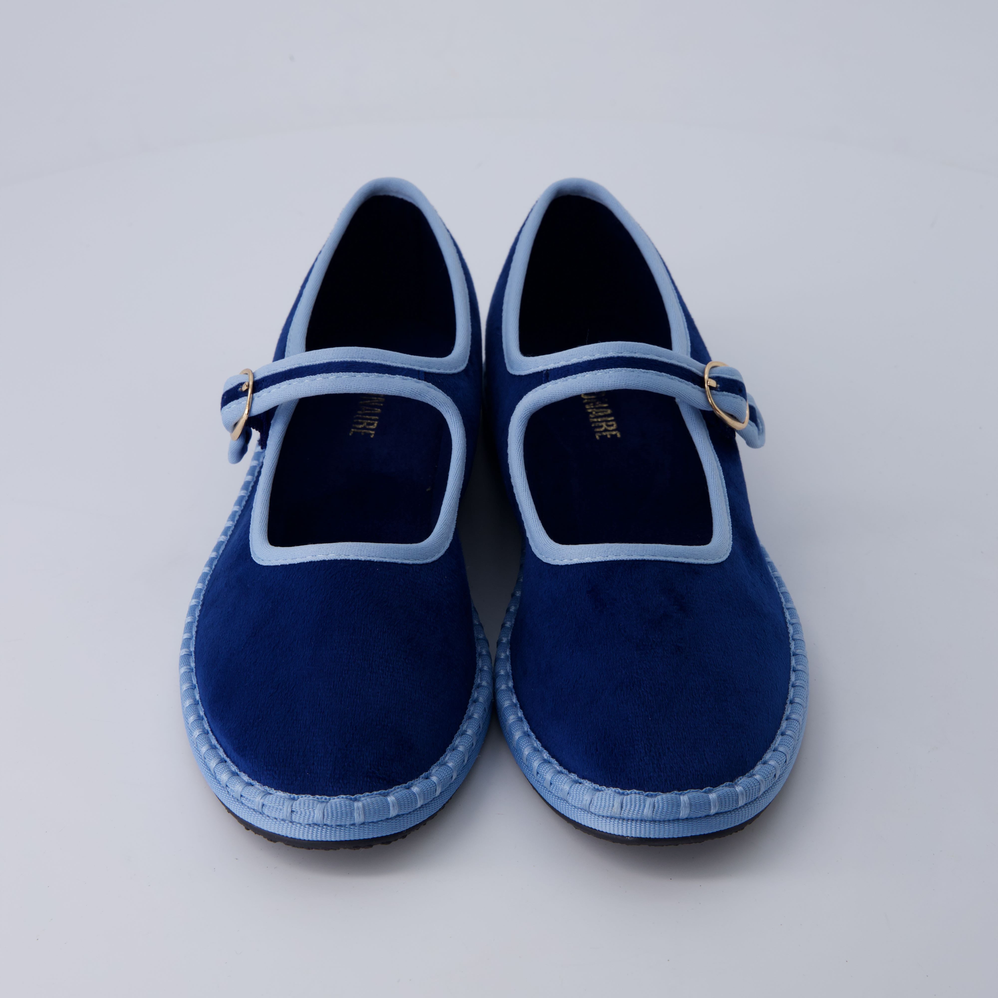 Missy Mary Jane Ballet Flats Blue Blue Fabric Medium
