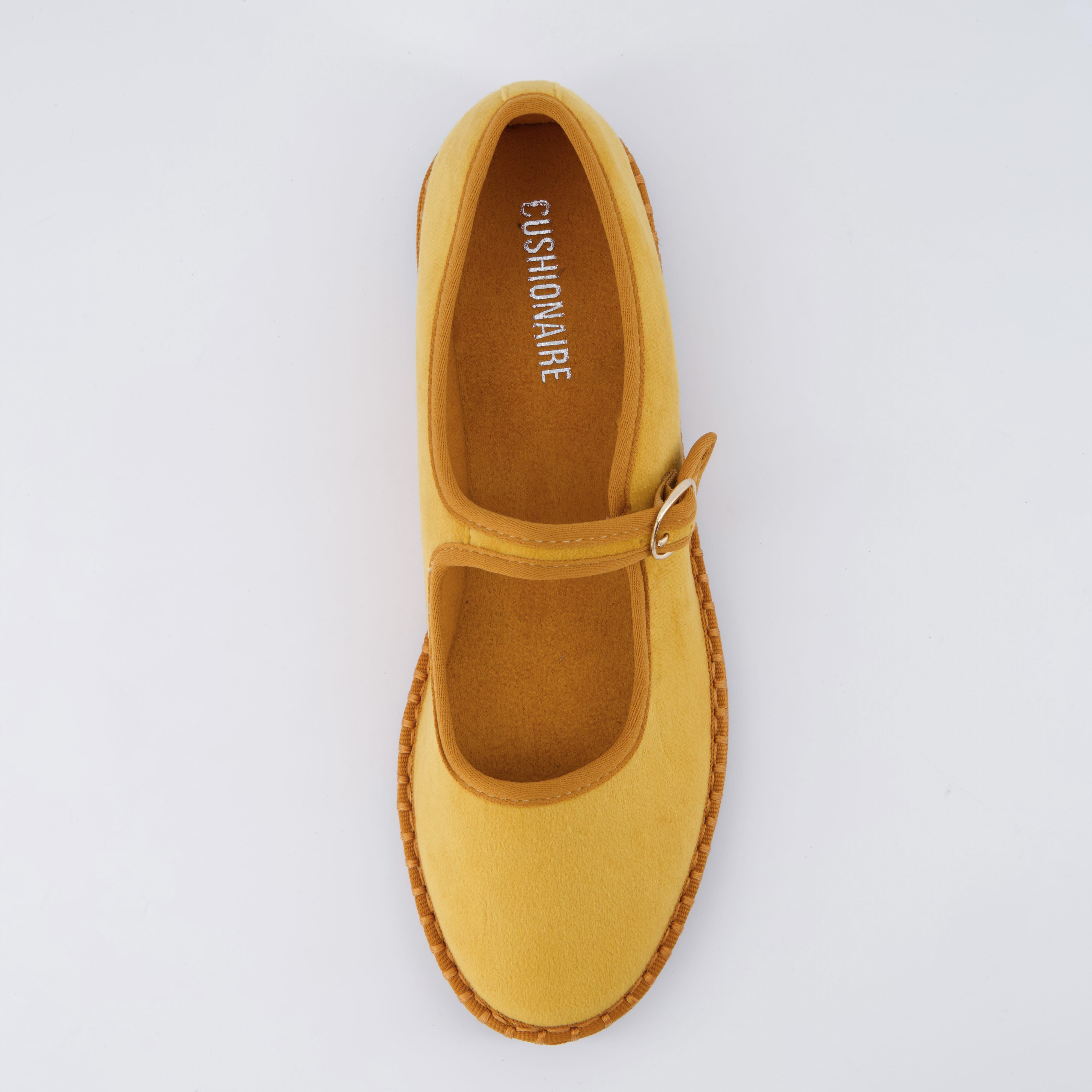 Missy Mary Jane Ballet Flats Mustard Brown Fabric Medium