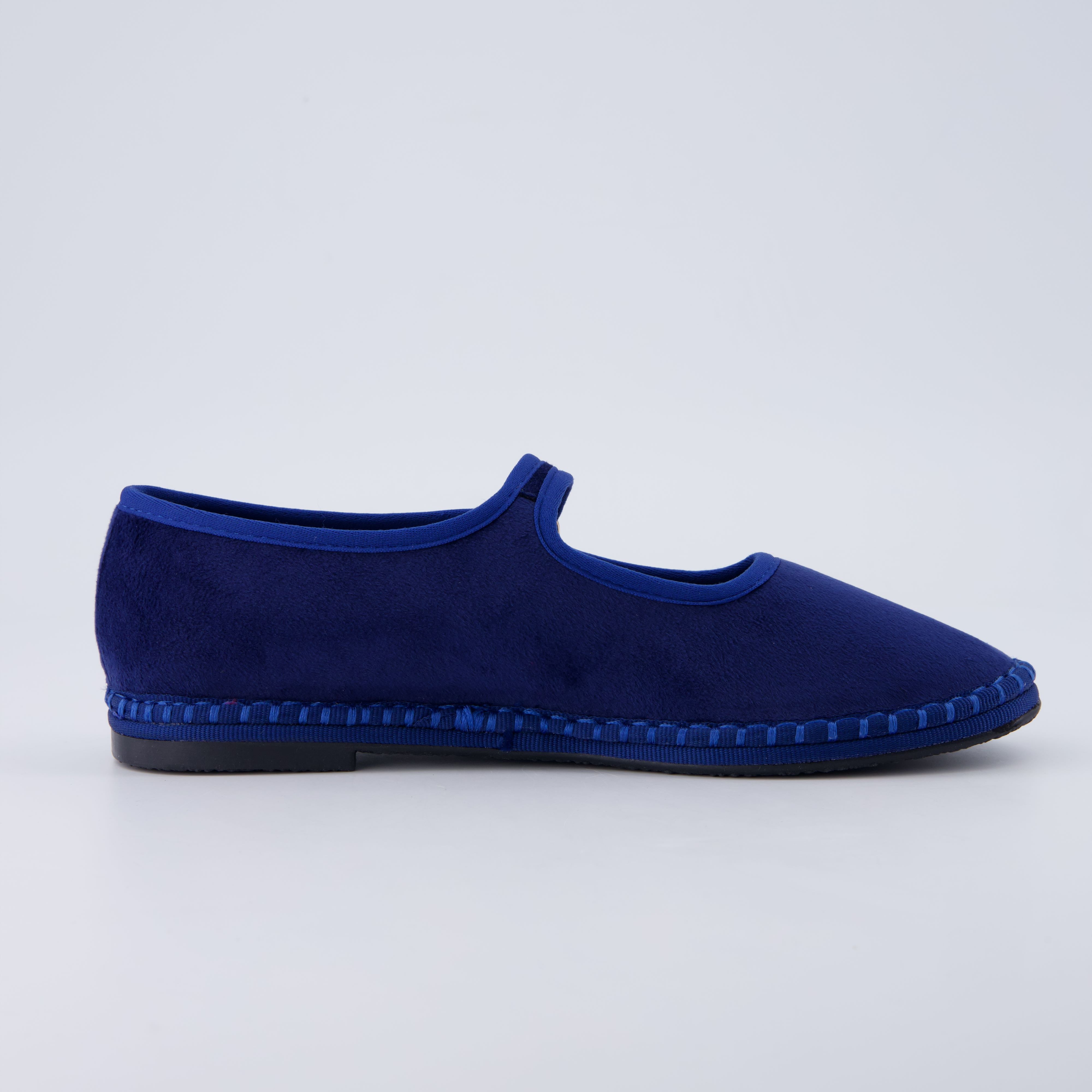 Missy Mary Jane Ballet Flats Navy Blue Fabric Medium