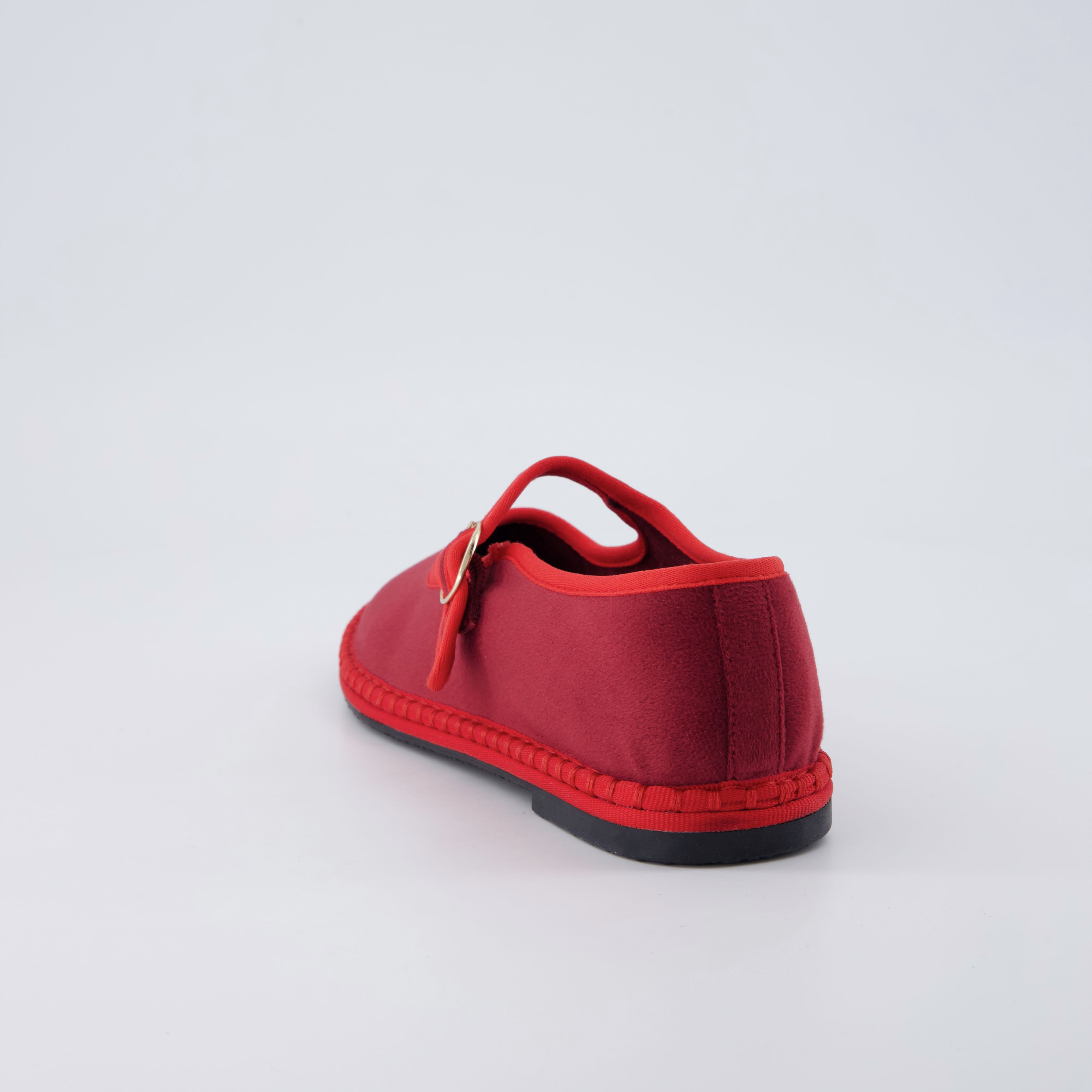 Missy Mary Jane Ballet Flats Red Red Fabric Medium
