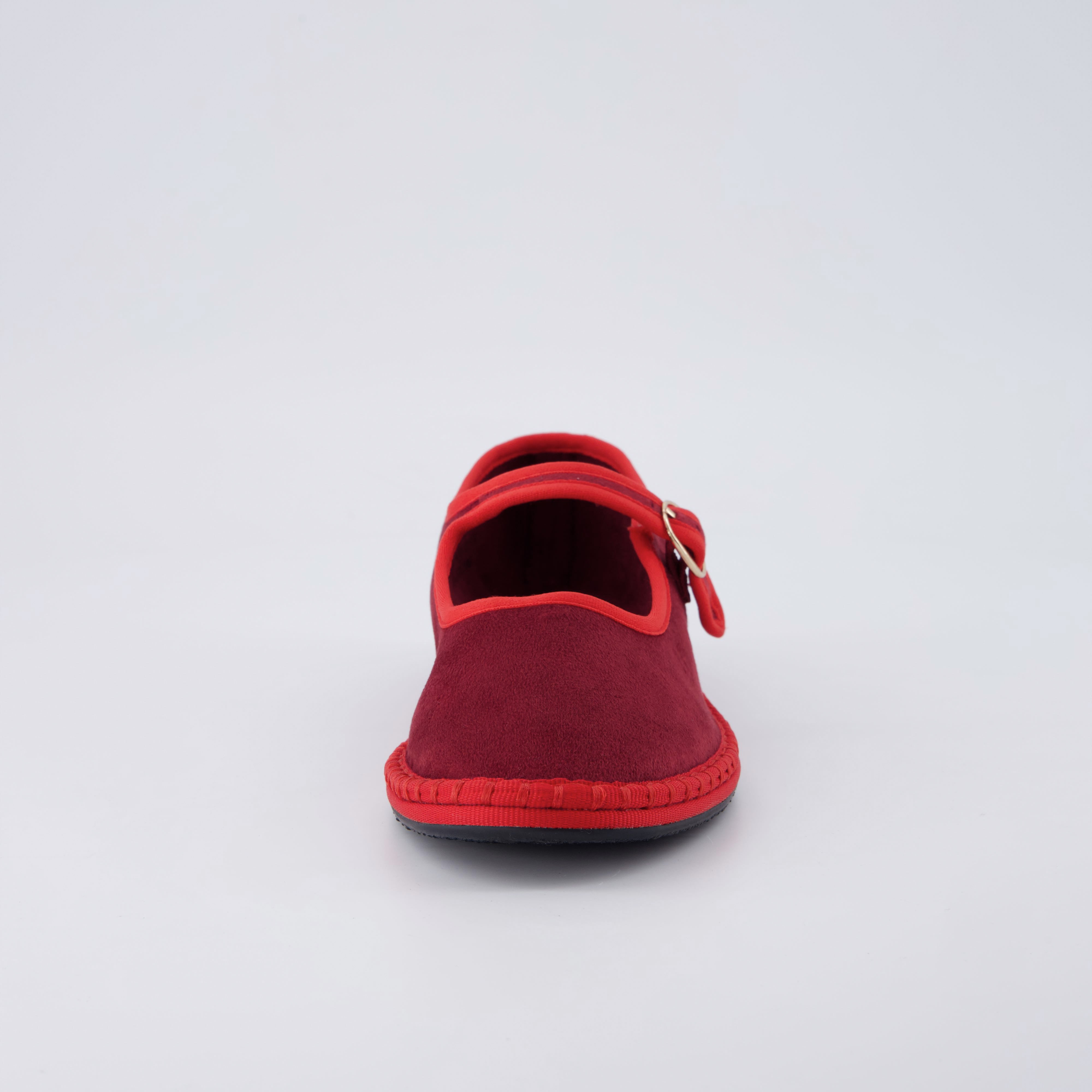 Missy Mary Jane Ballet Flats Red Red Fabric Medium