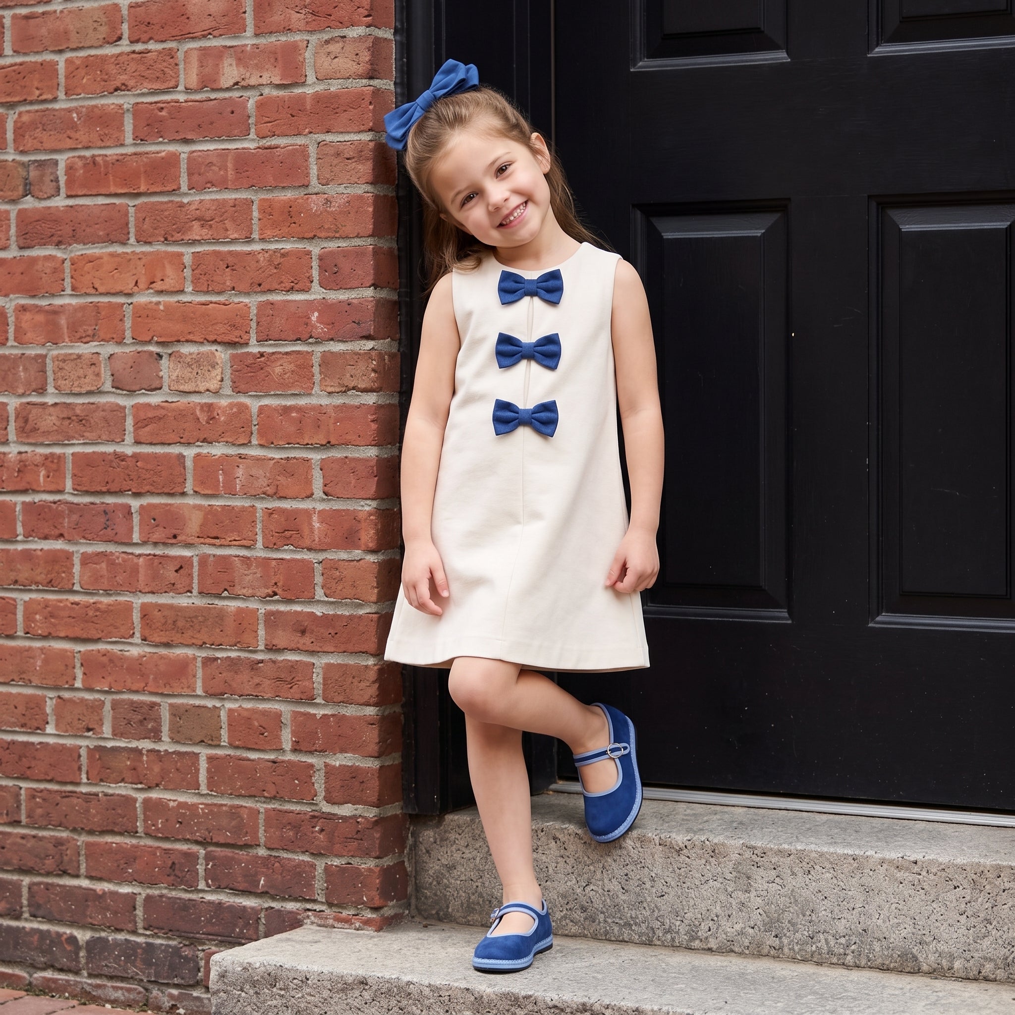 Missy Kids Mary Jane Flats Blue Blue Medium