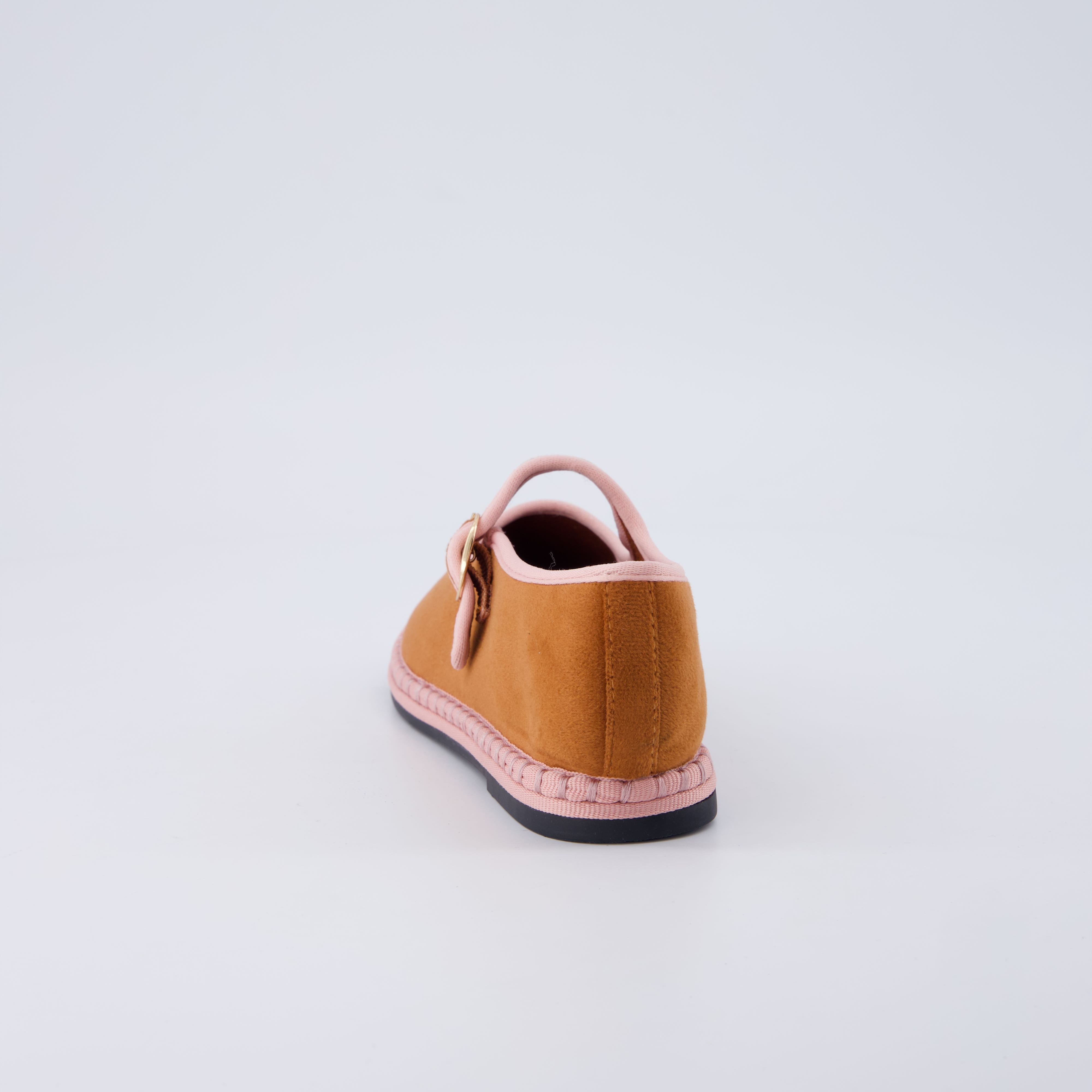Missy Kids Mary Jane Flats Brown Pink Medium
