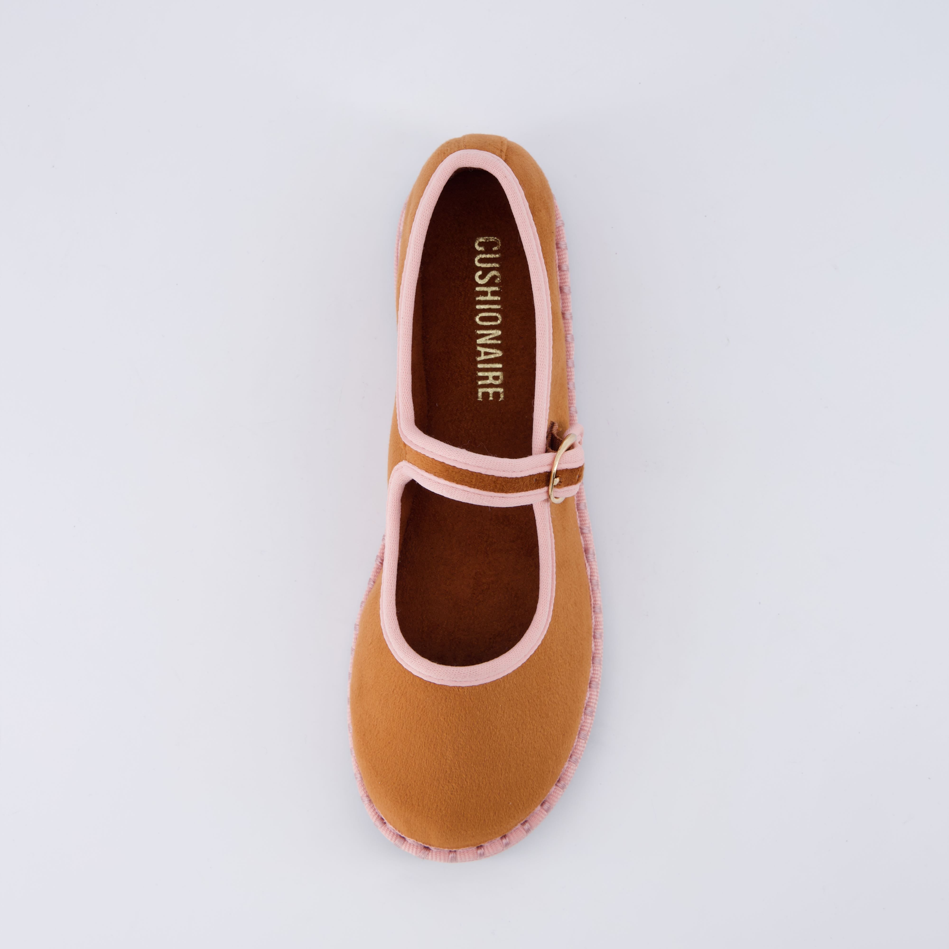 Missy Kids Mary Jane Flats Brown Pink Medium