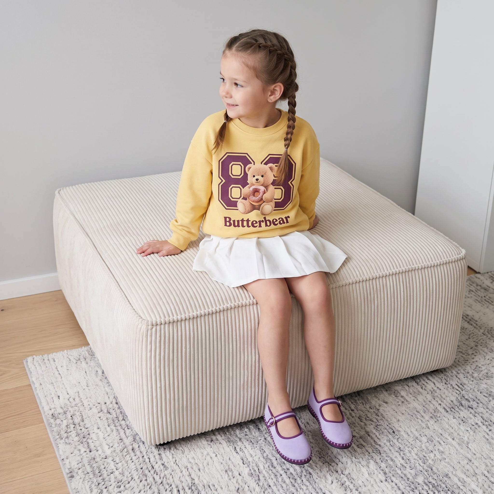 Missy Kids Mary Jane Flats Lavender Purple Medium