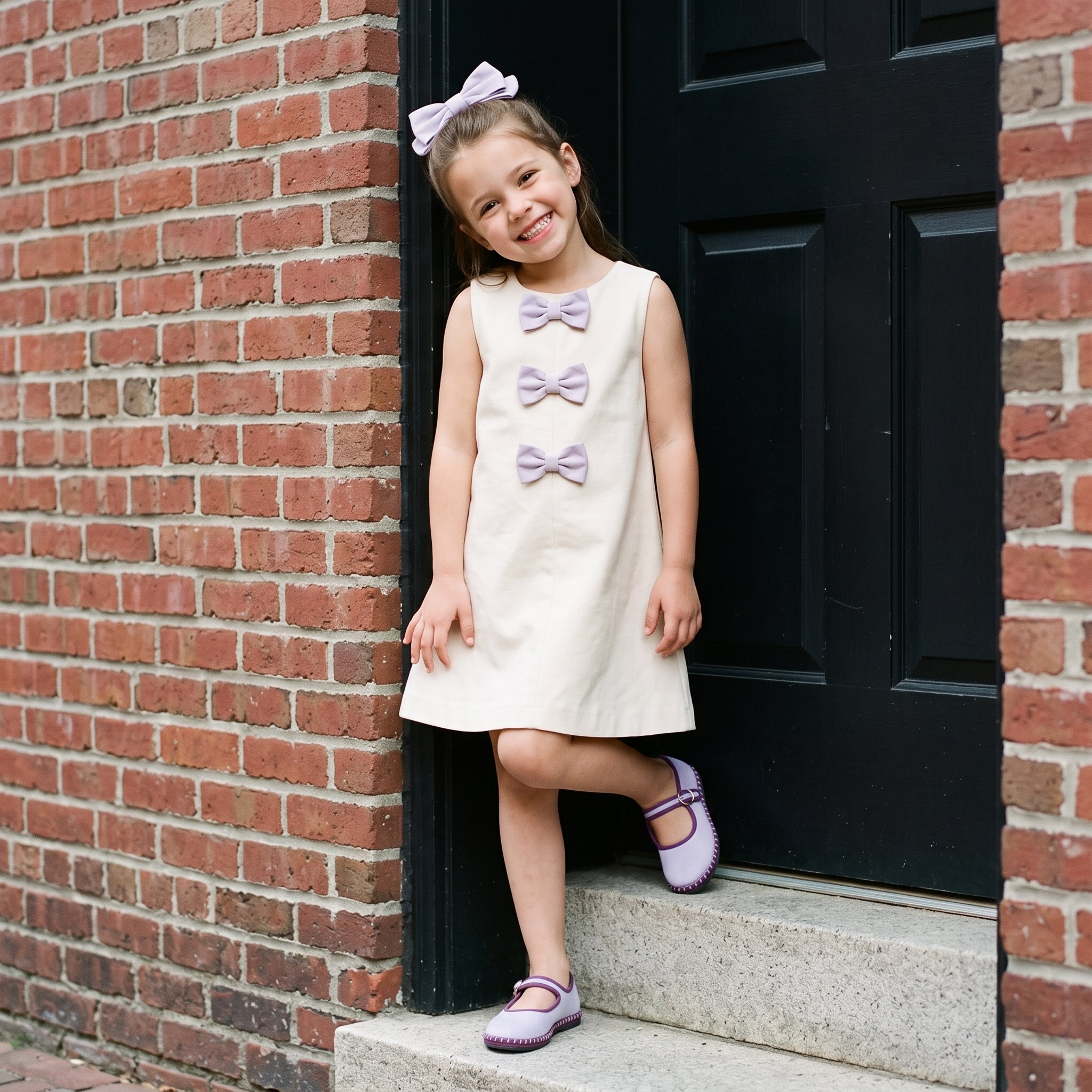Missy Kids Mary Jane Flats Lavender Purple Medium