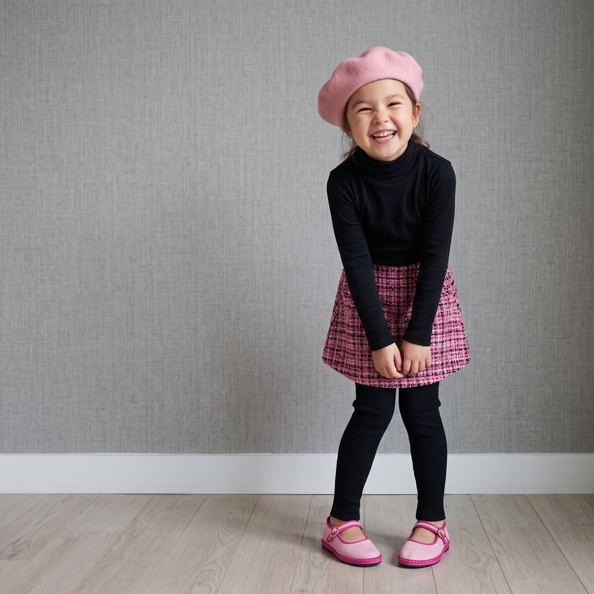 Missy Kids Mary Jane Flats Pink Fuchsia Medium