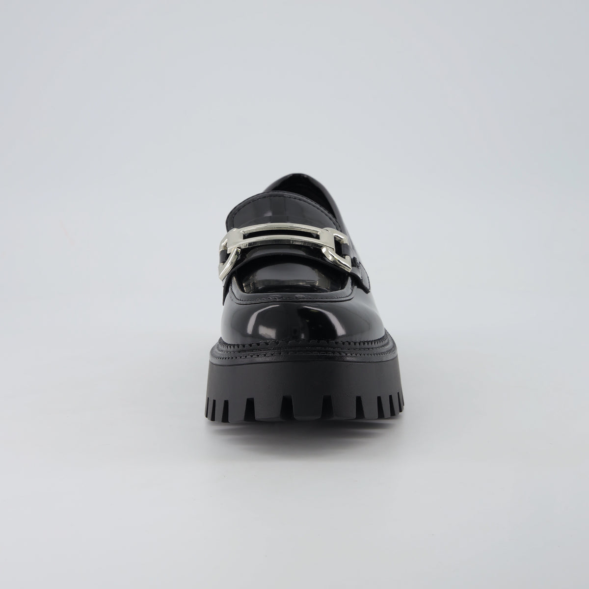 Mondo Chunky Platform Loafers Black Patent Medium