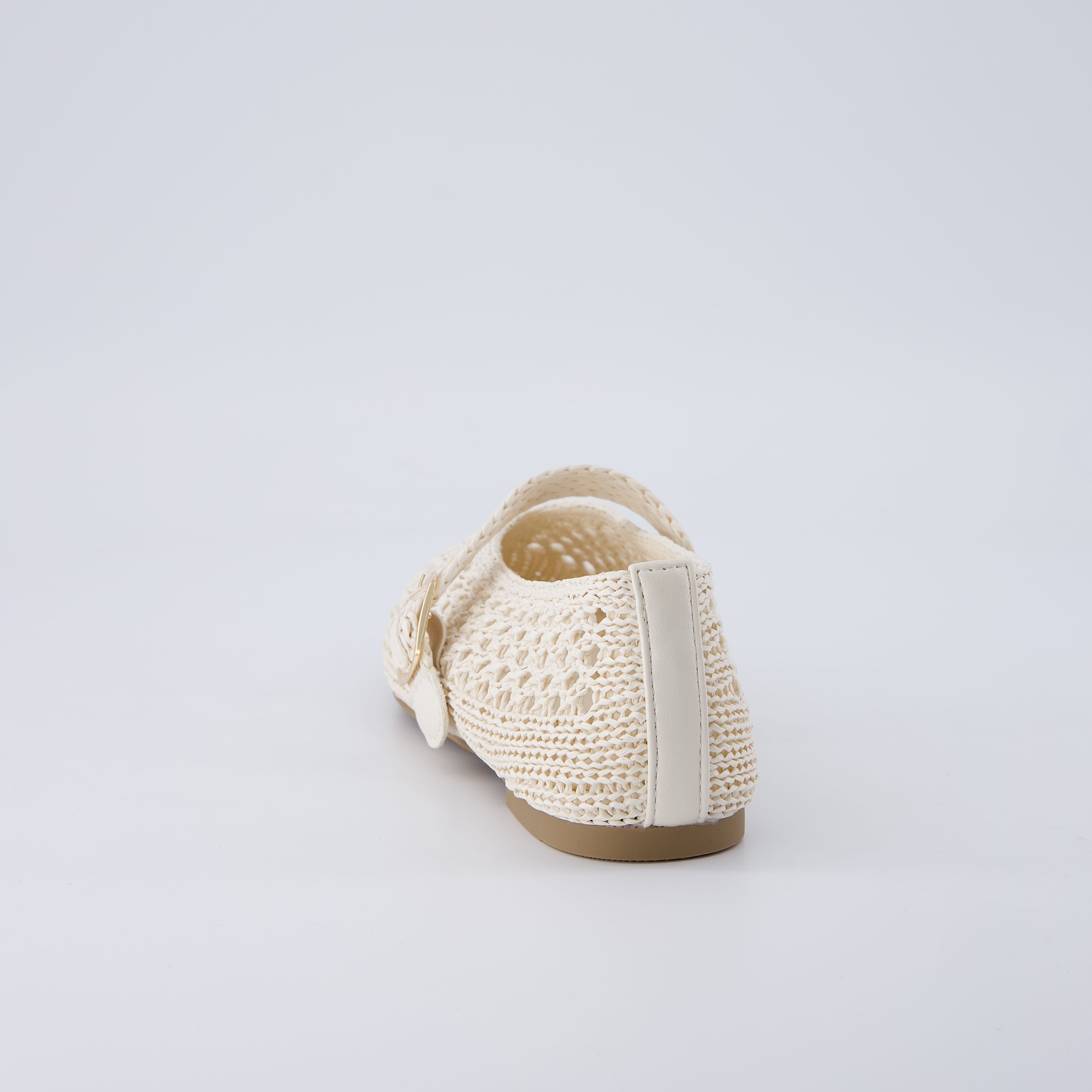 Monet Woven Mary Jane Flats Beige Medium