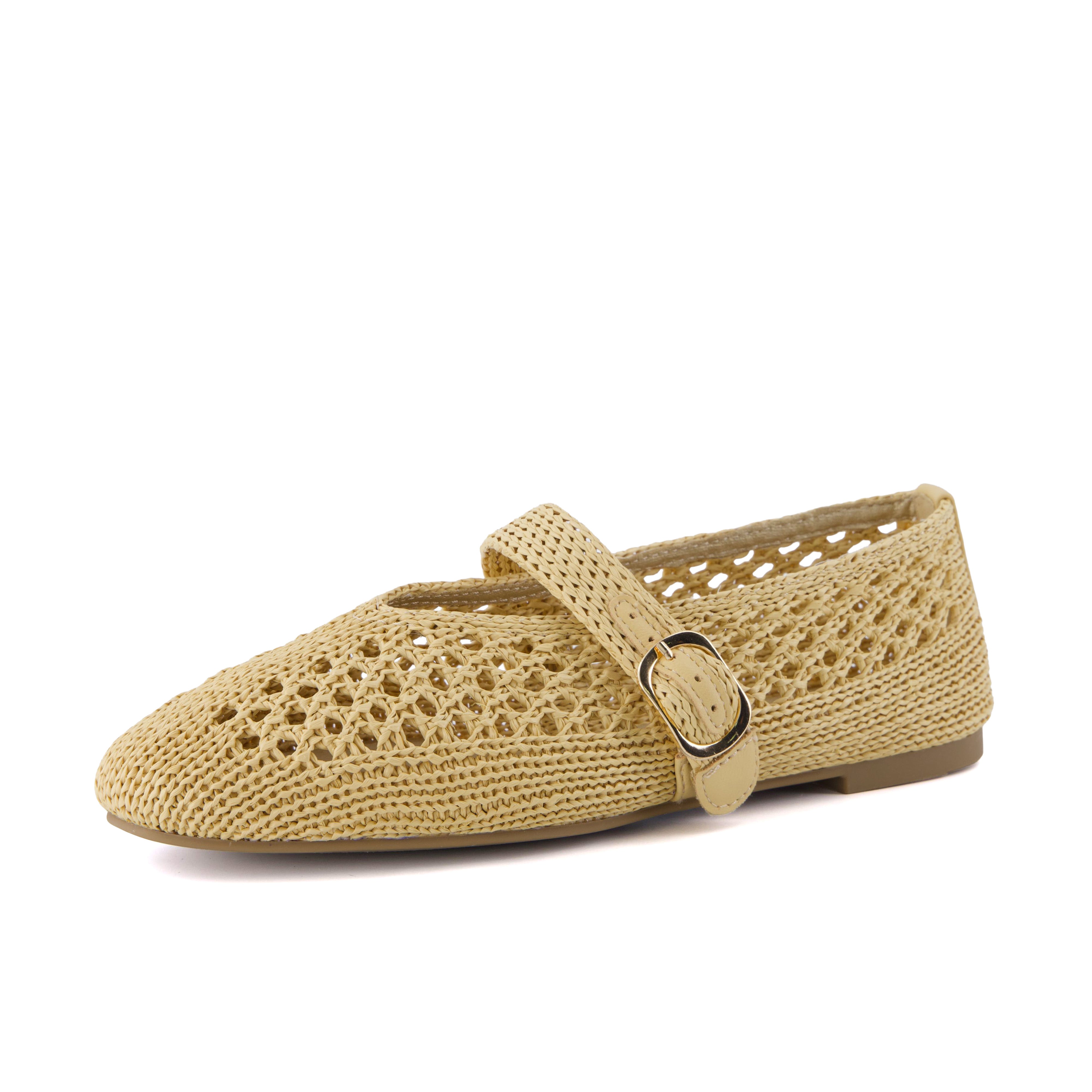 Monet Woven Mary Jane Flats Off-white Medium
