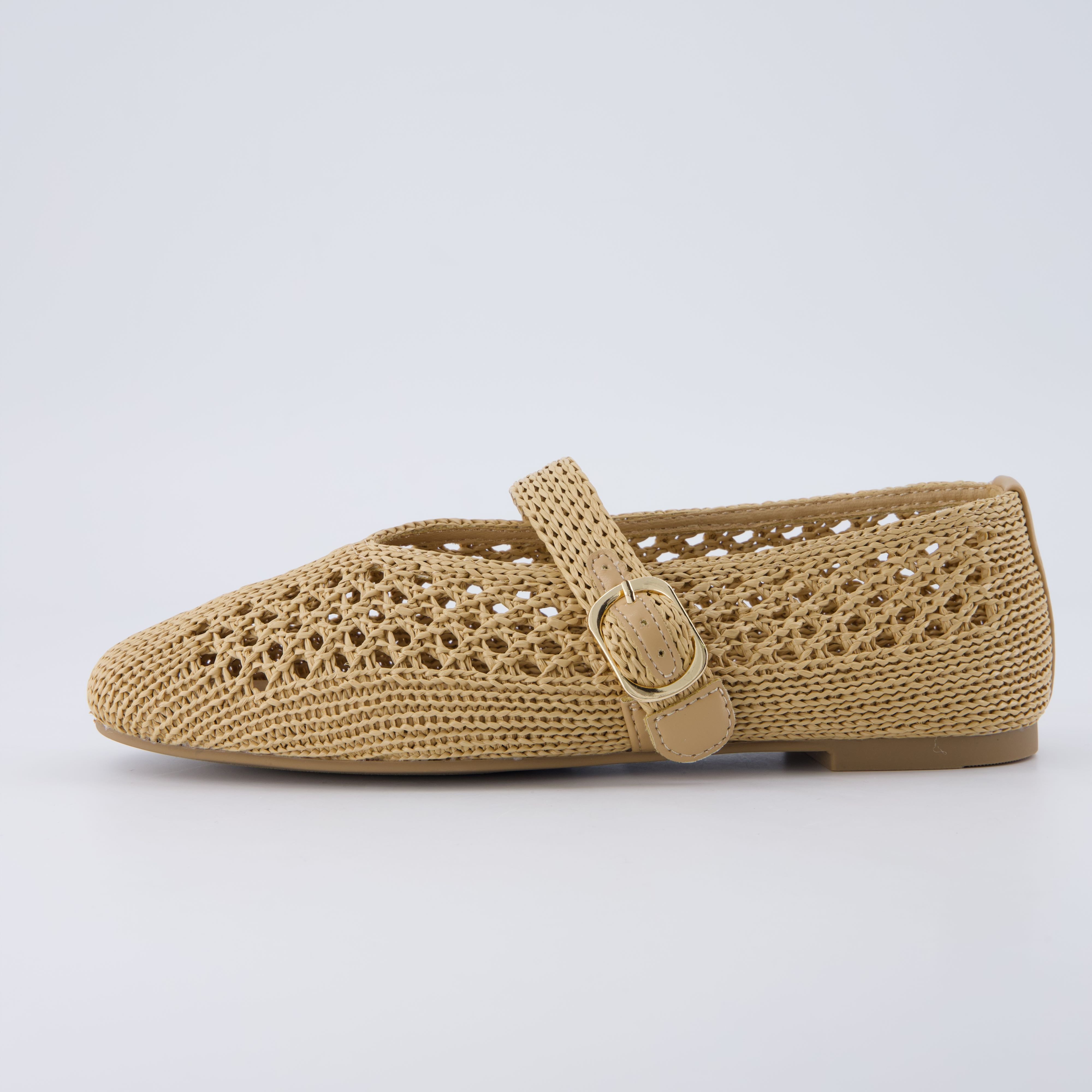 Monet Woven Mary Jane Flats Off-white Medium