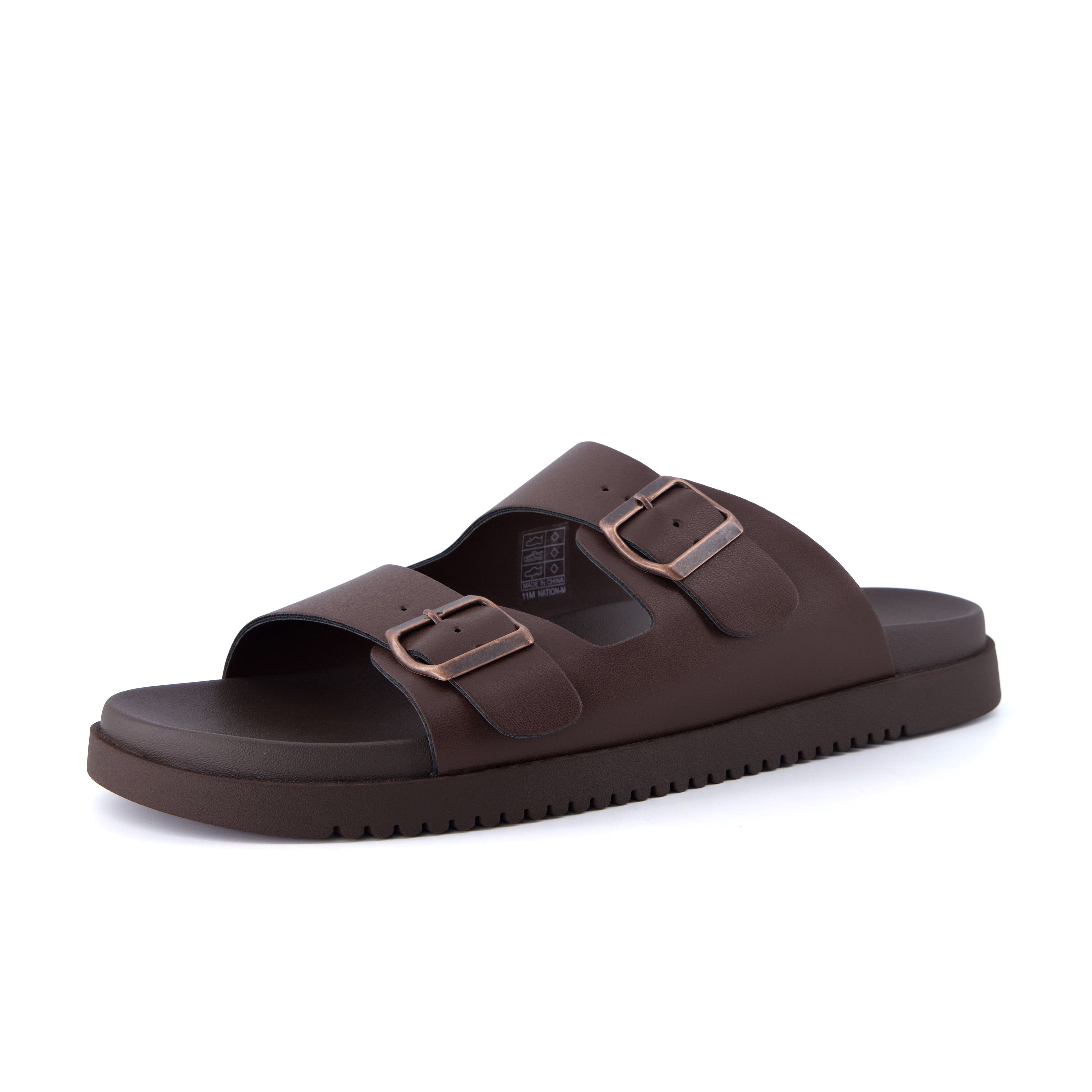 Nation Slip On Slides Brown Medium