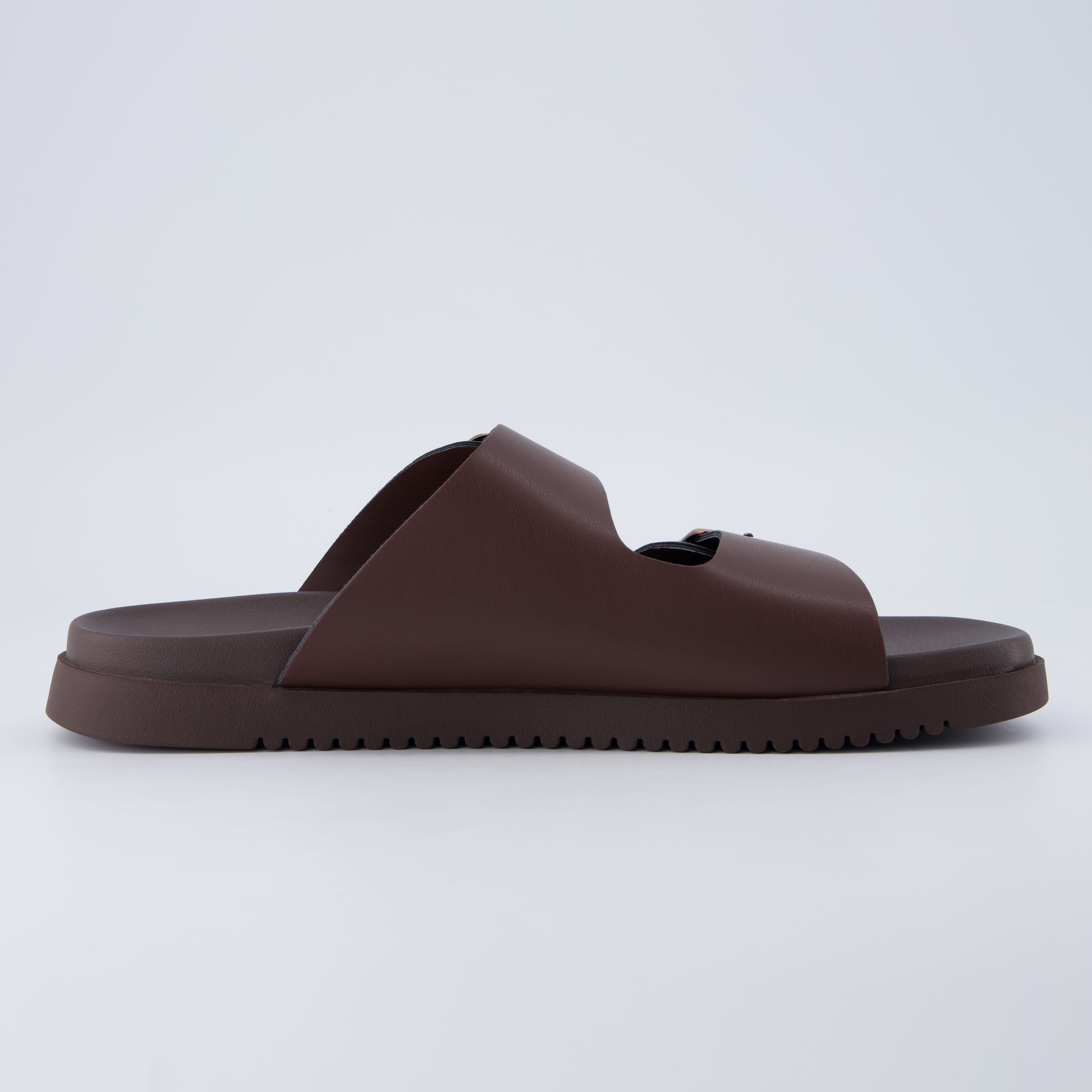 Nation Slip On Slides Brown Medium