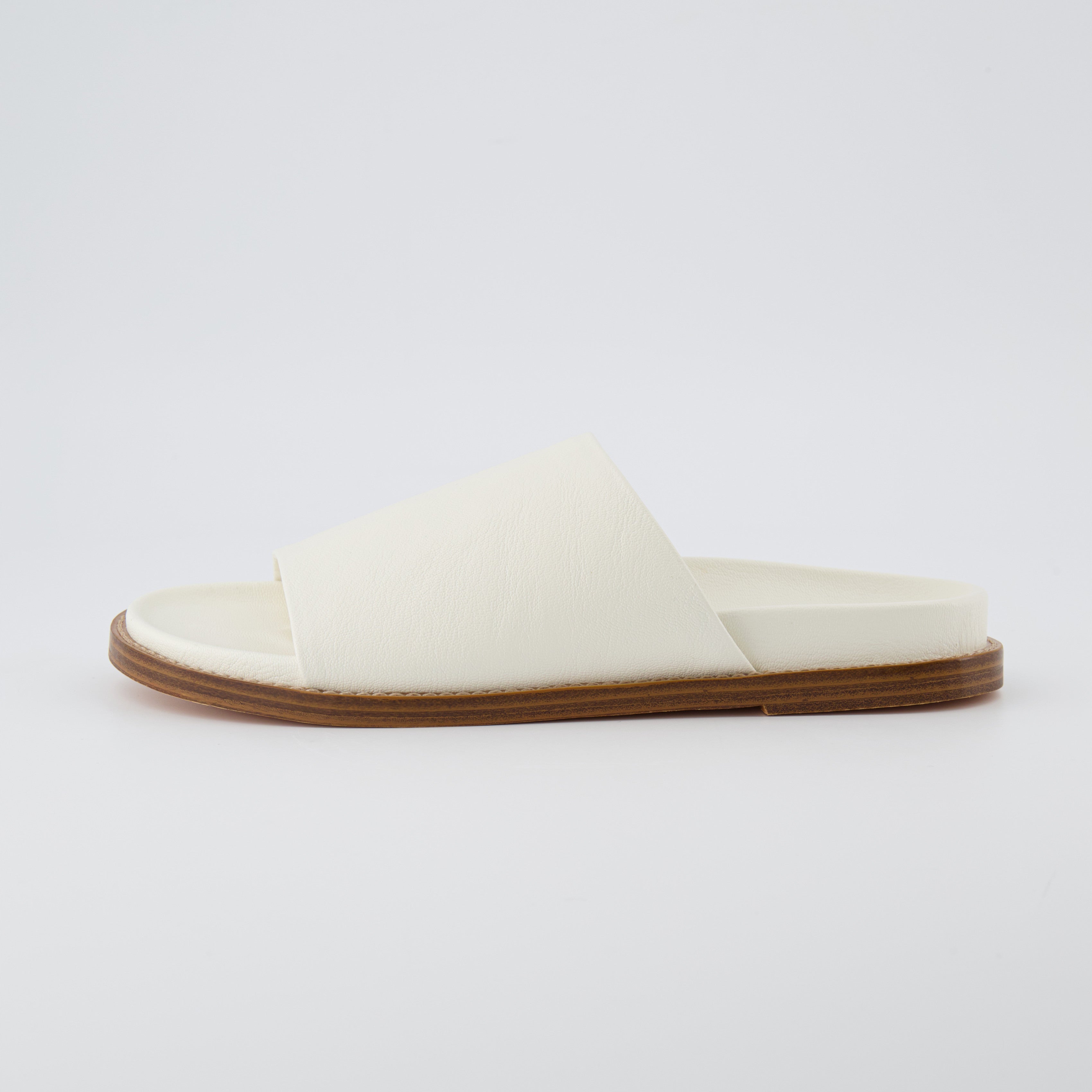 Nugget Footbed Slide Sandal Cream