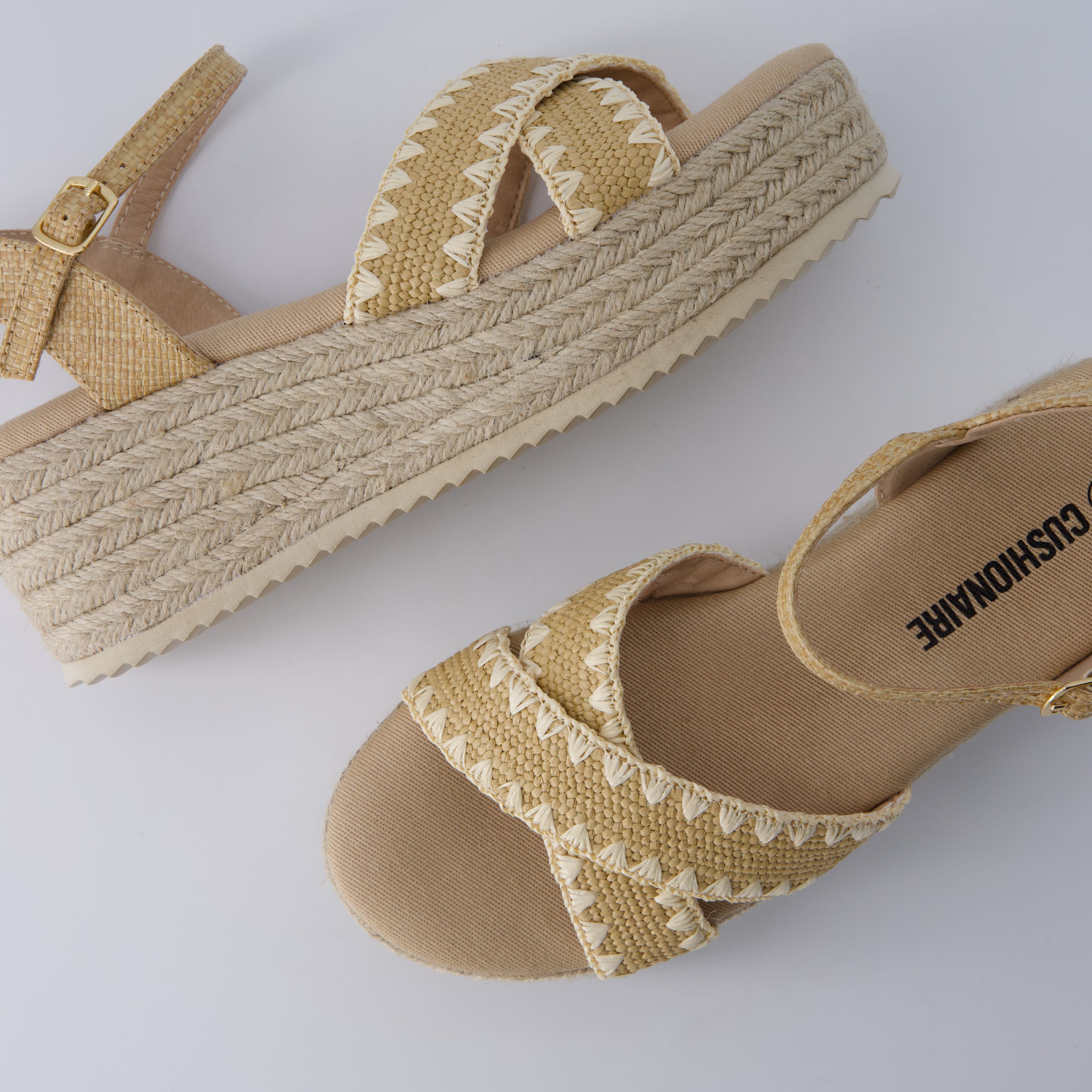 Ola Raffia Platform Sandals Natural