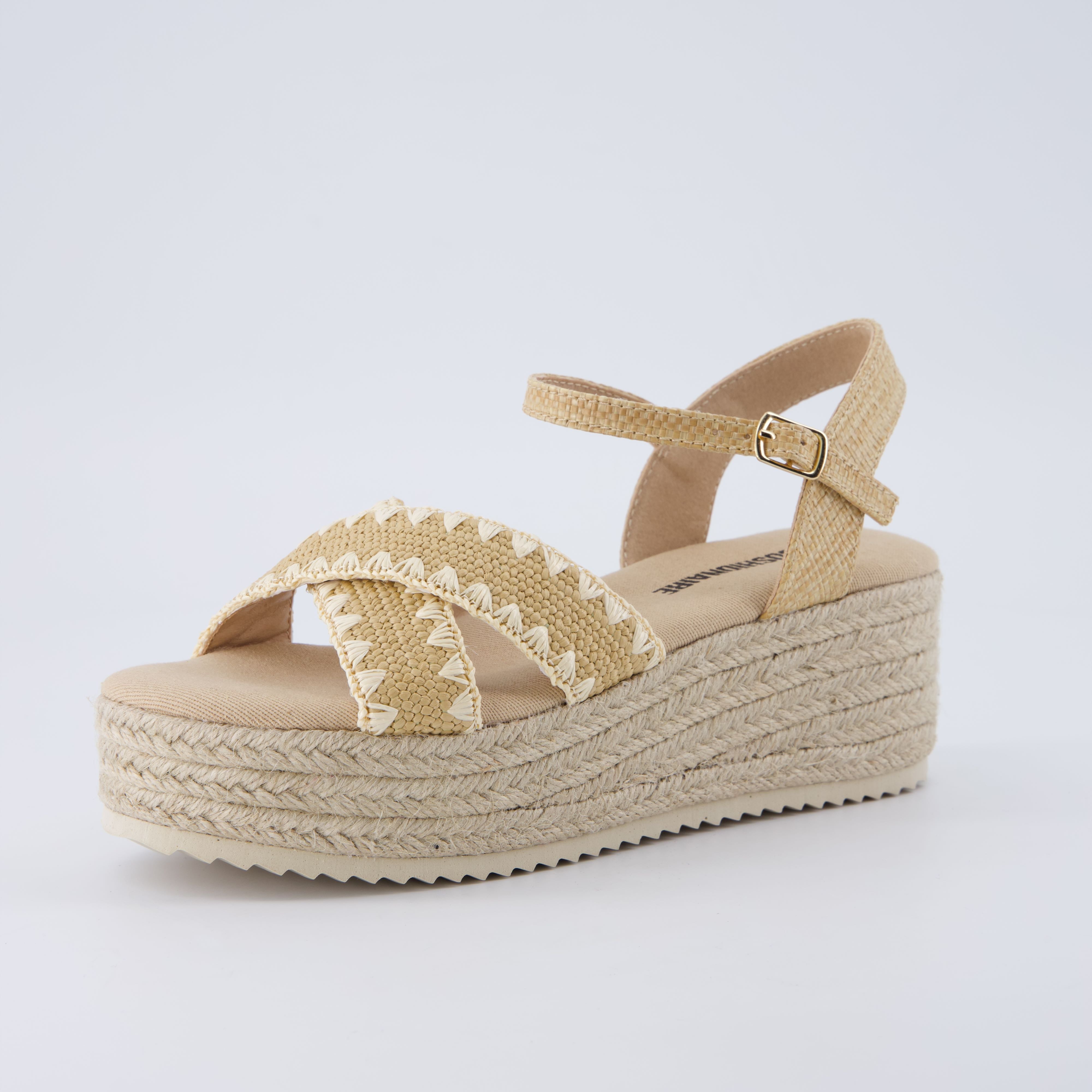 Ola Raffia Platform Sandals Natural
