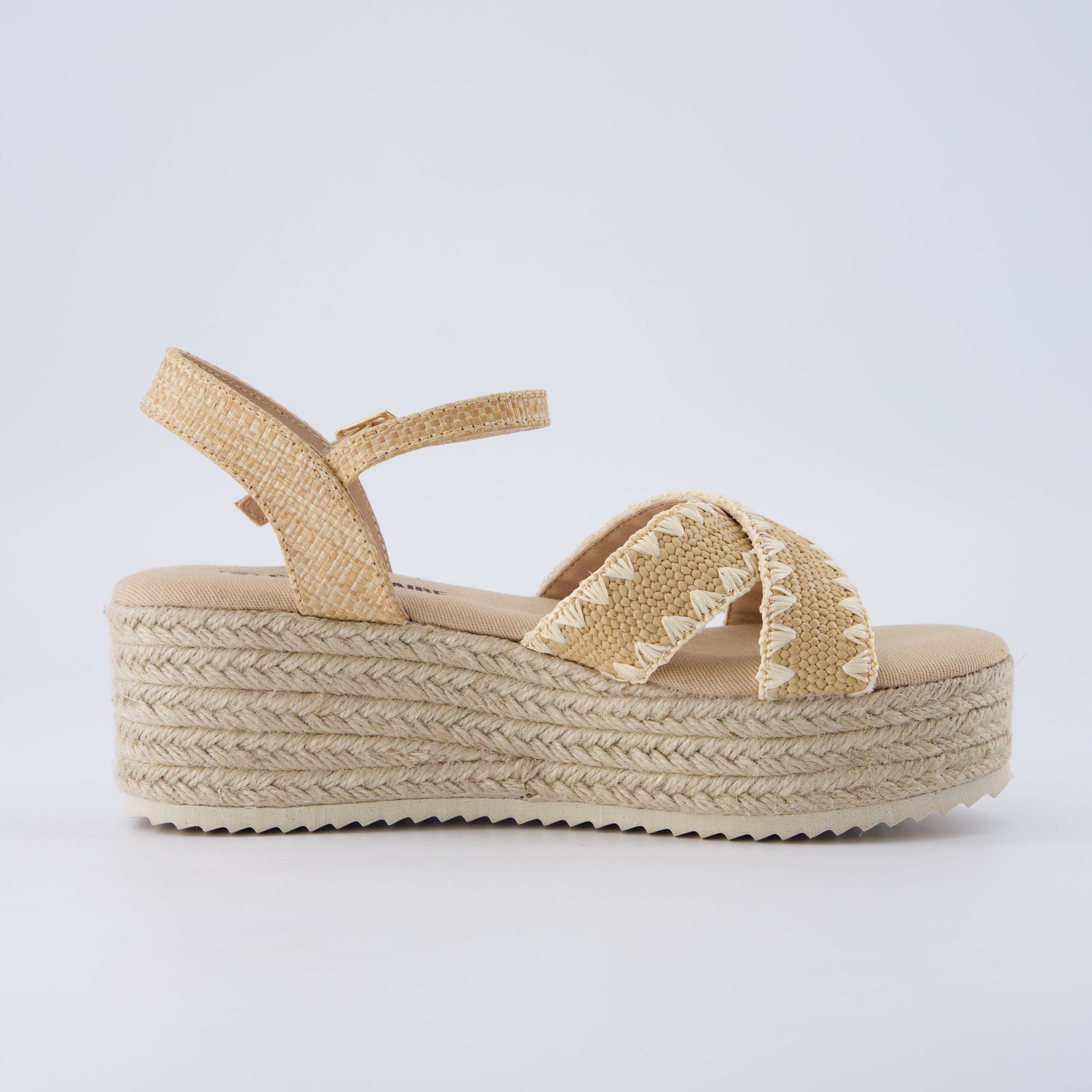 Ola Raffia Platform Sandals Natural