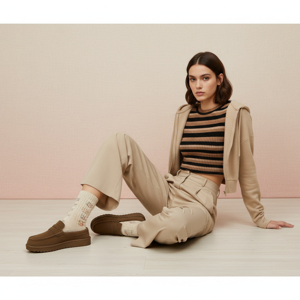 Ollie Suede Slippers Brown