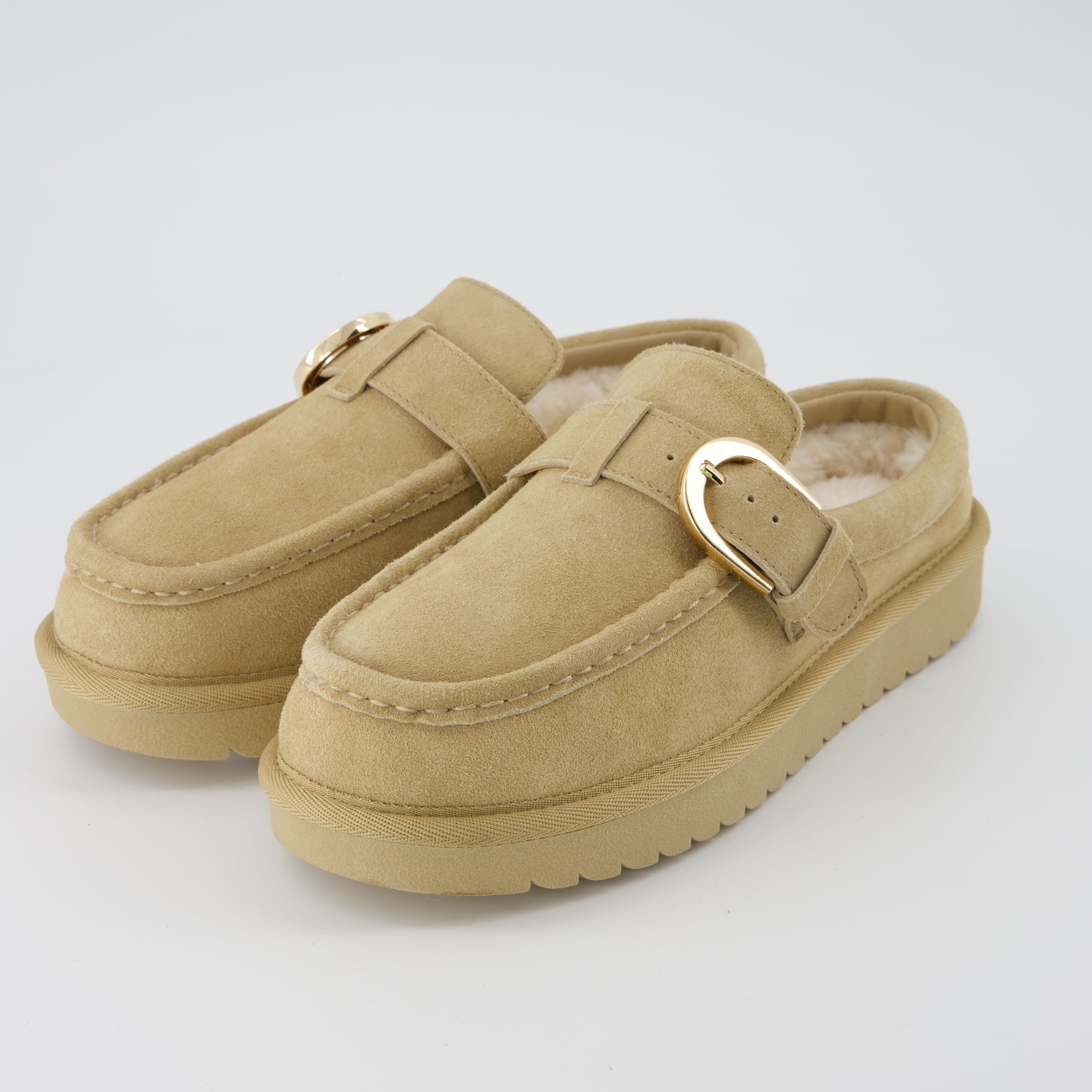 Cushionaire Origin Women's Cozy Suede Loafer Slippers - Genuine