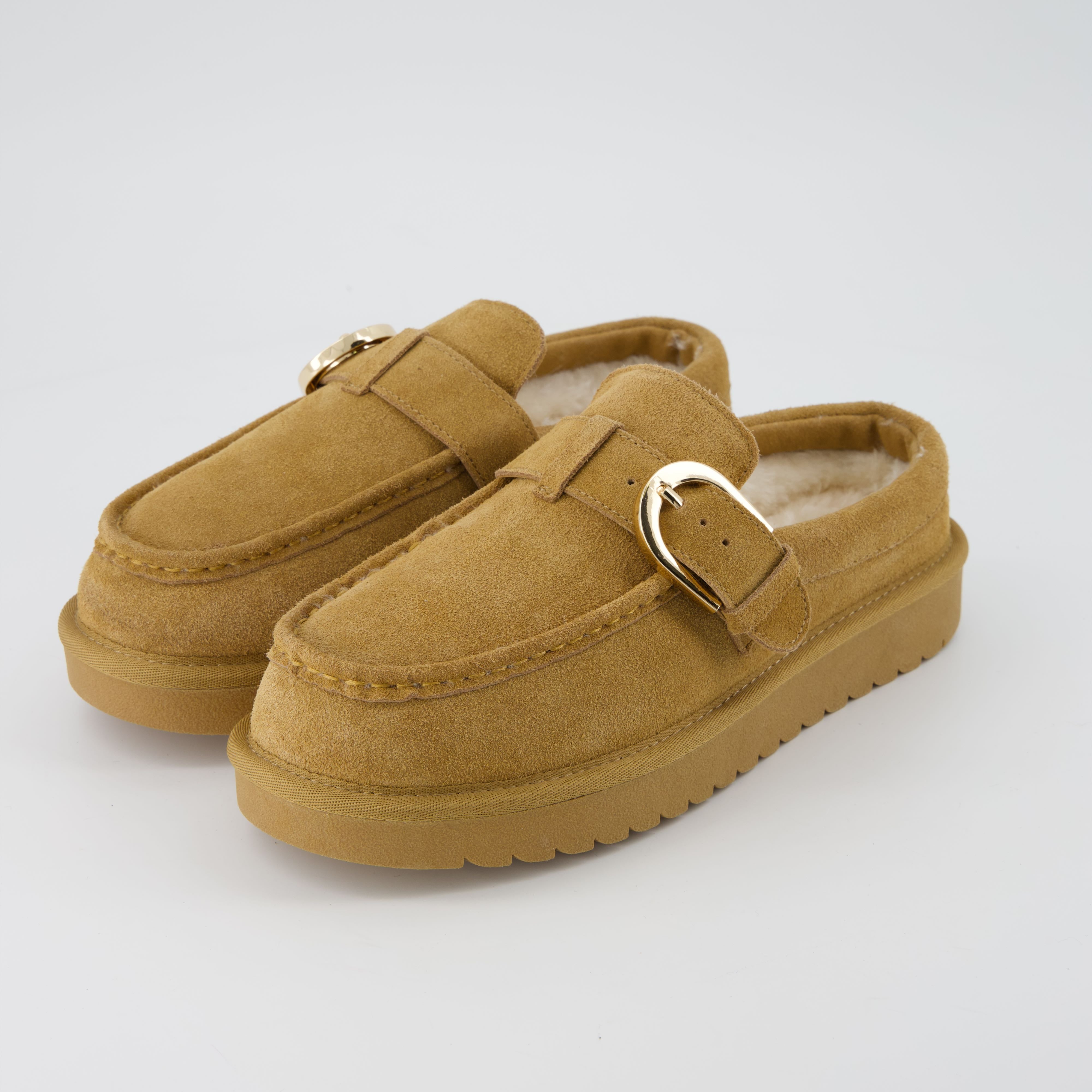 Origin Suede Slippers Chestnut