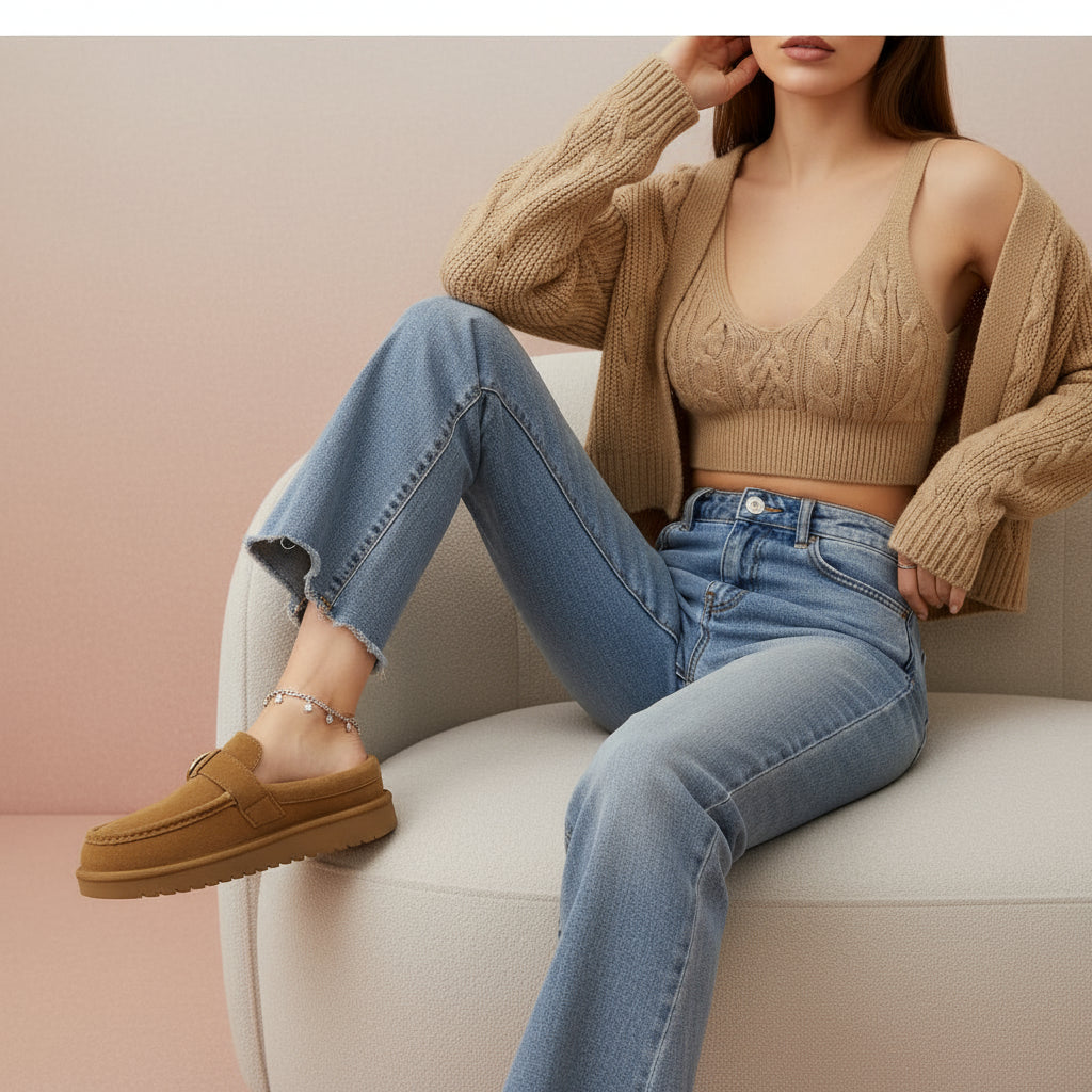 Origin Suede Slippers Chestnut