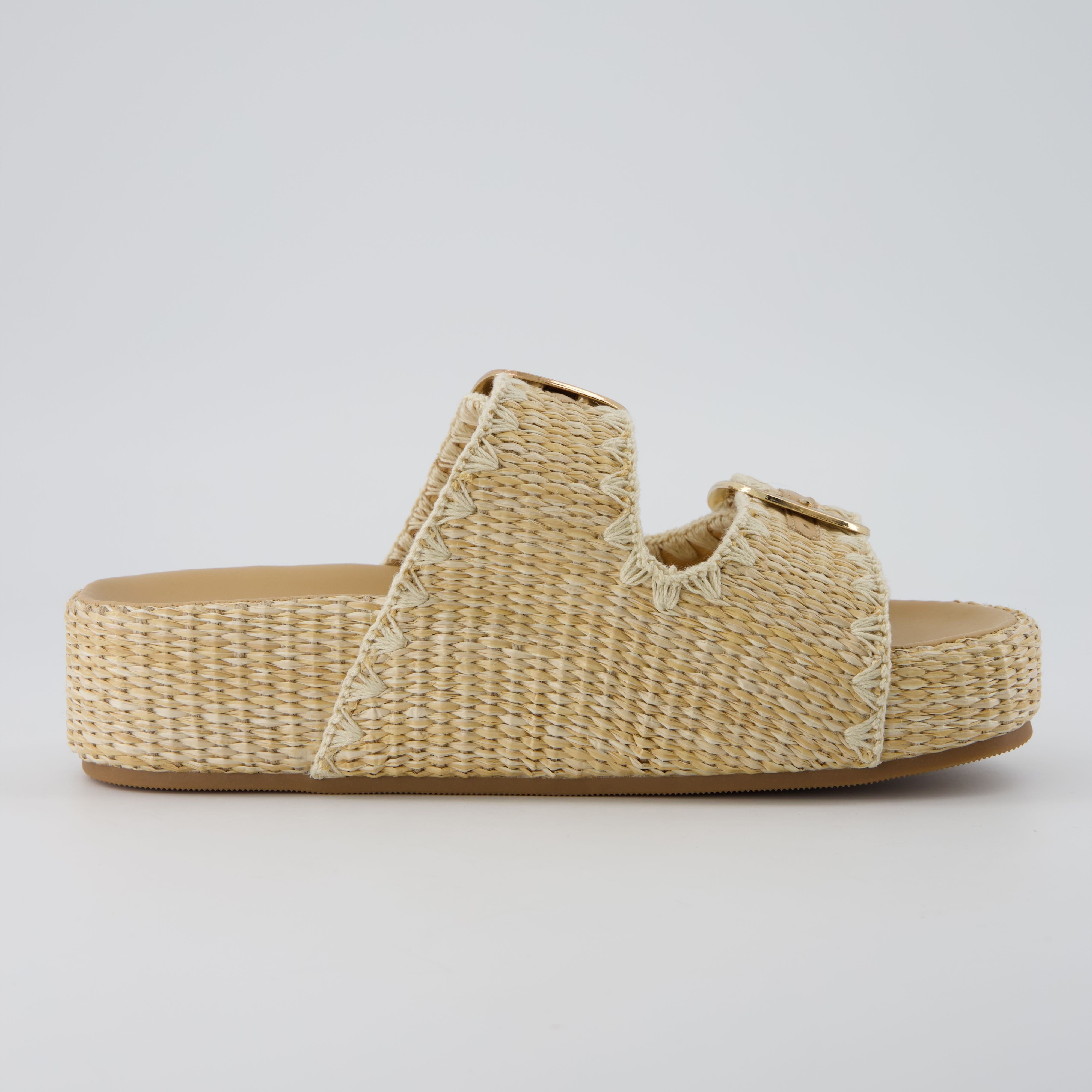 Panama Platform Sandals Natural