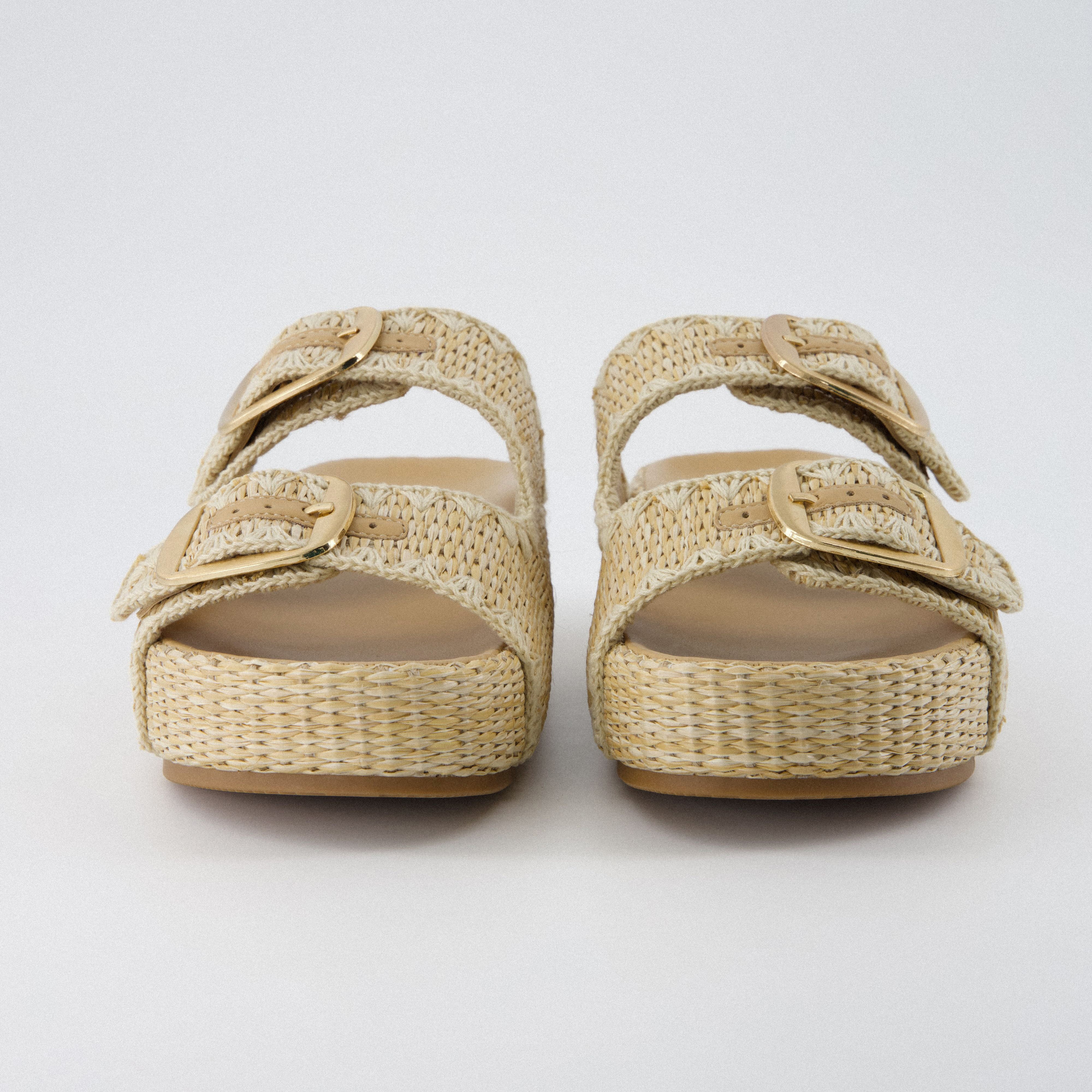 Panama Platform Sandals Natural