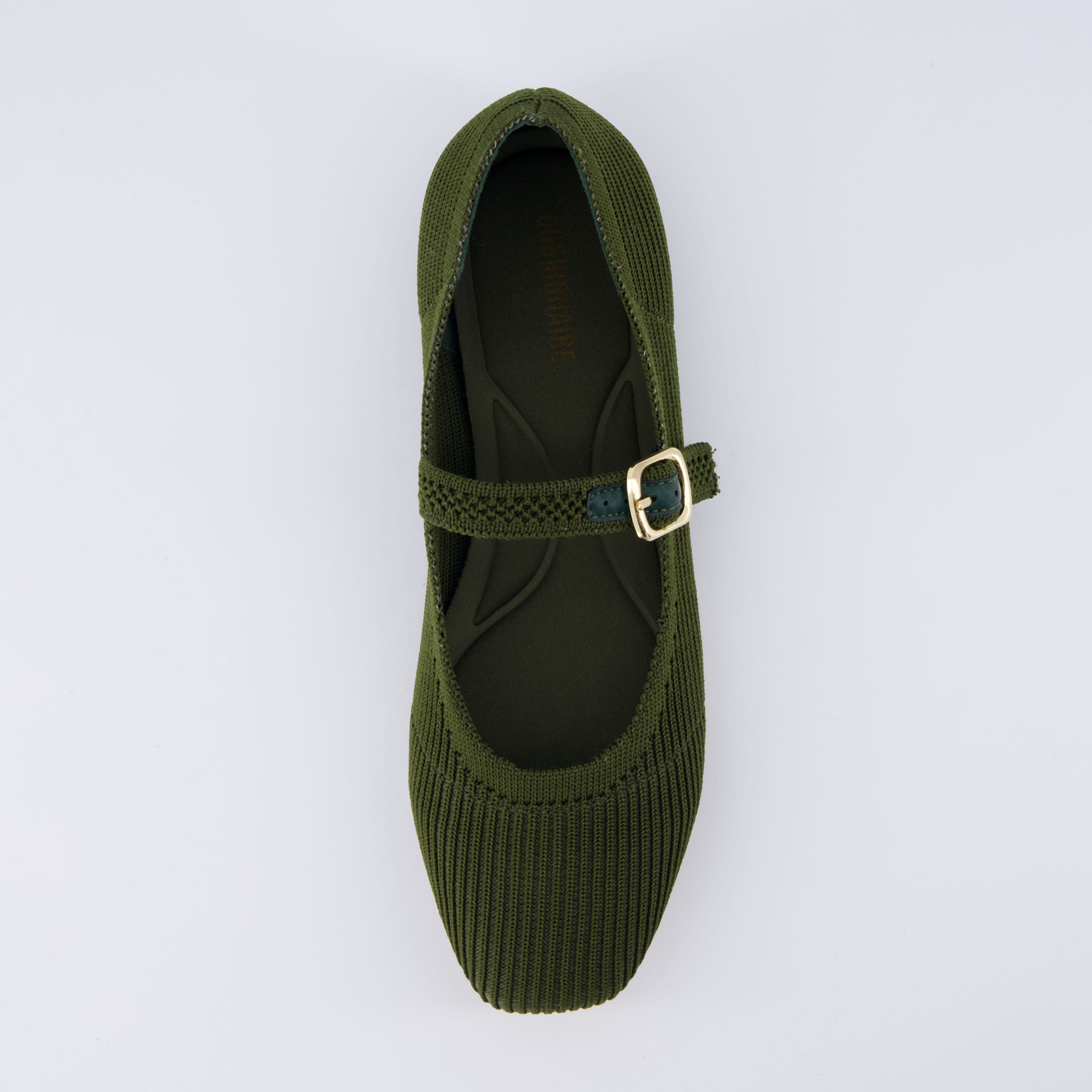 Petal Mary Jane Knit Flat Dark Green