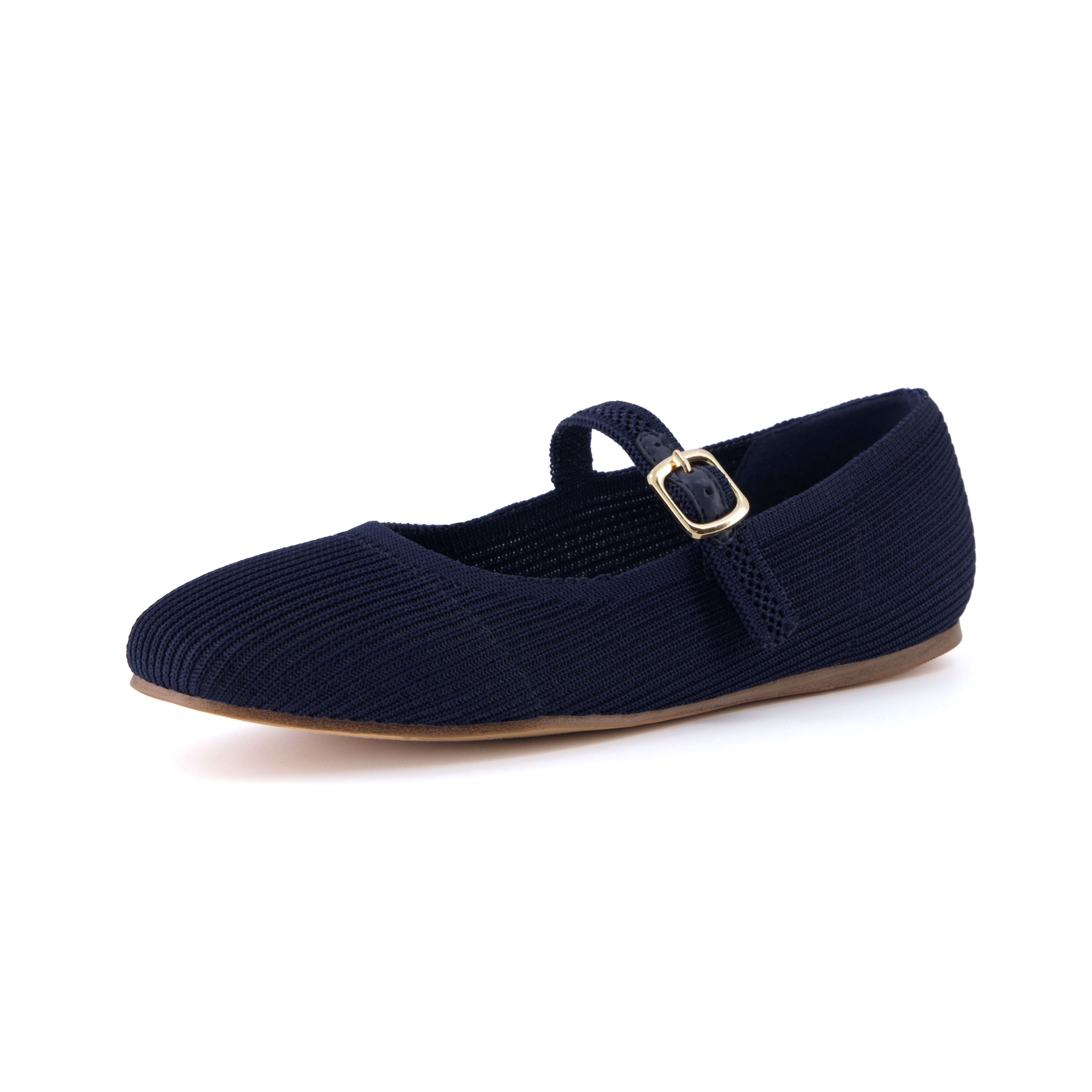 Petal Mary Jane Knit Flat Navy