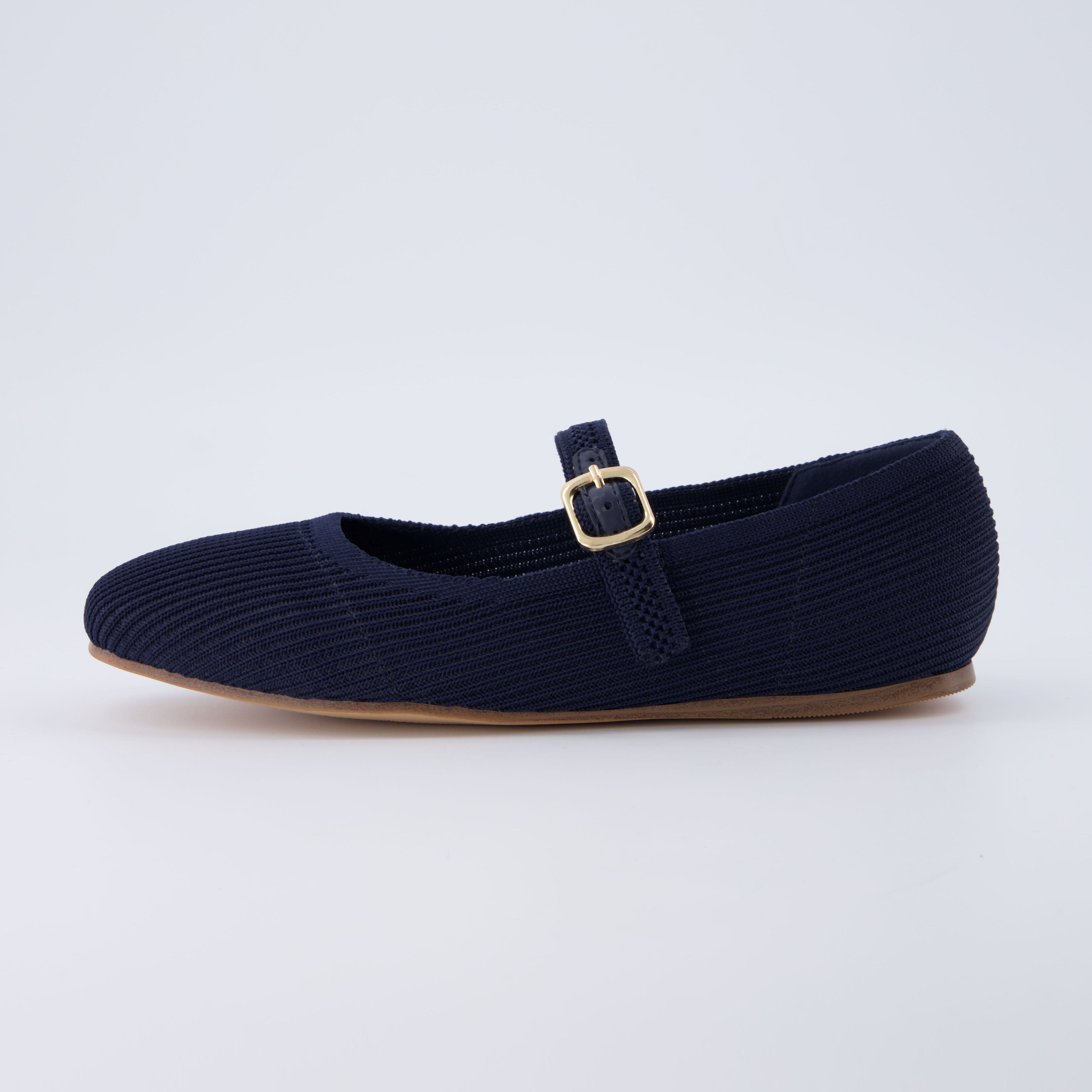 Petal Mary Jane Knit Flat Navy