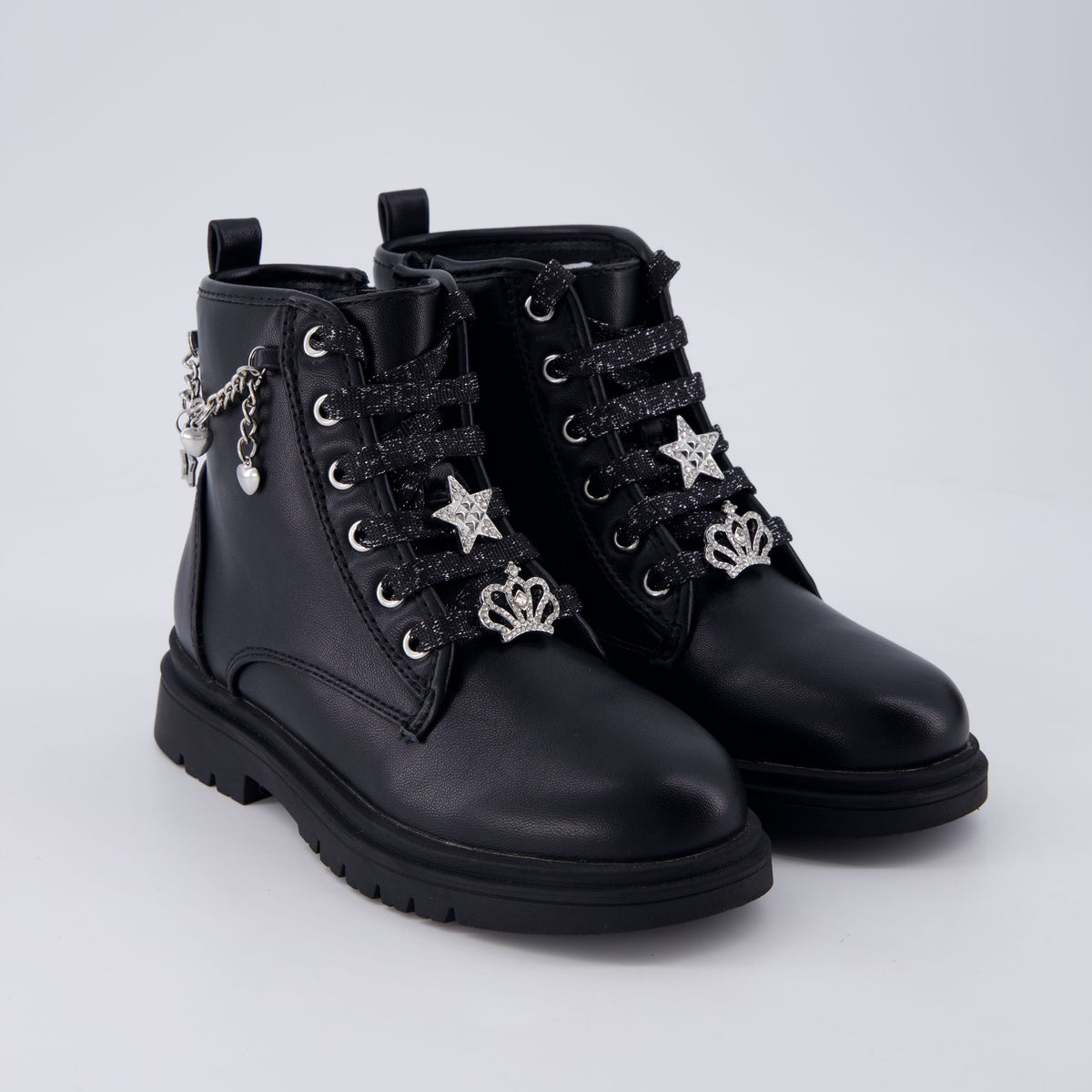 Philly Girls Combat Boots Black Medium