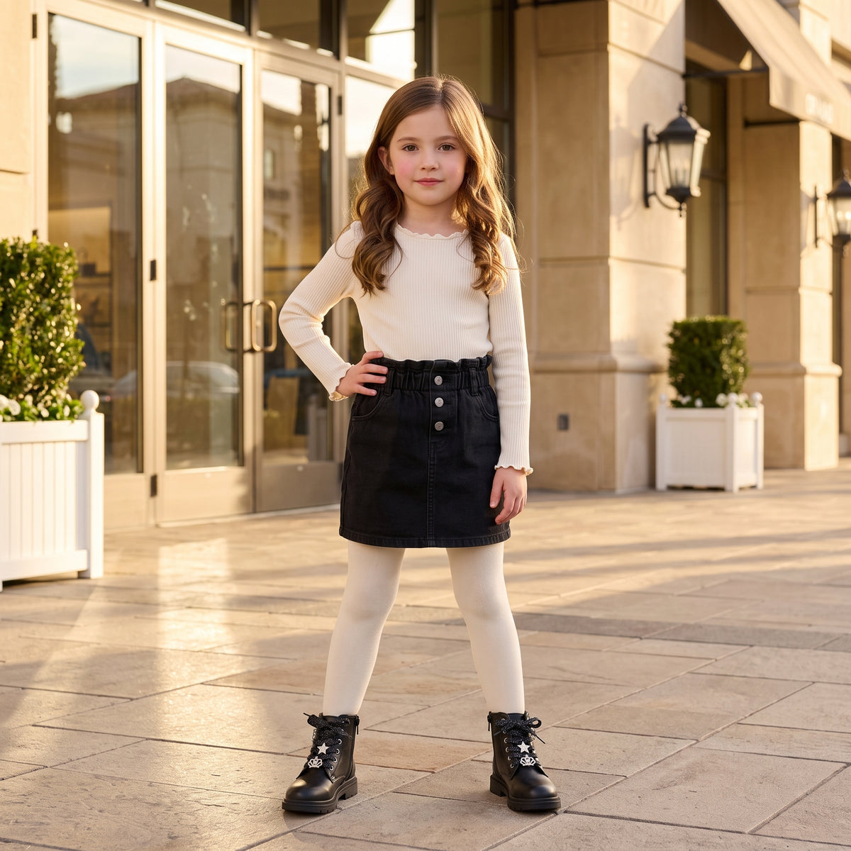 Philly Girls Combat Boots Black Medium