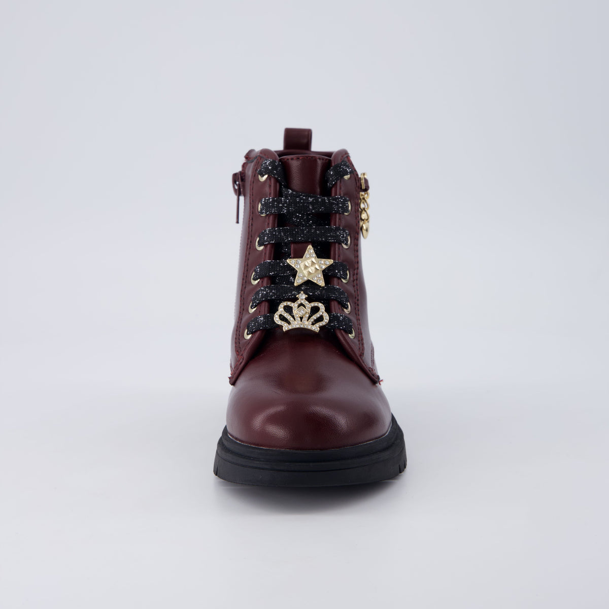 Philly Girls Combat Boots Burgundy Medium