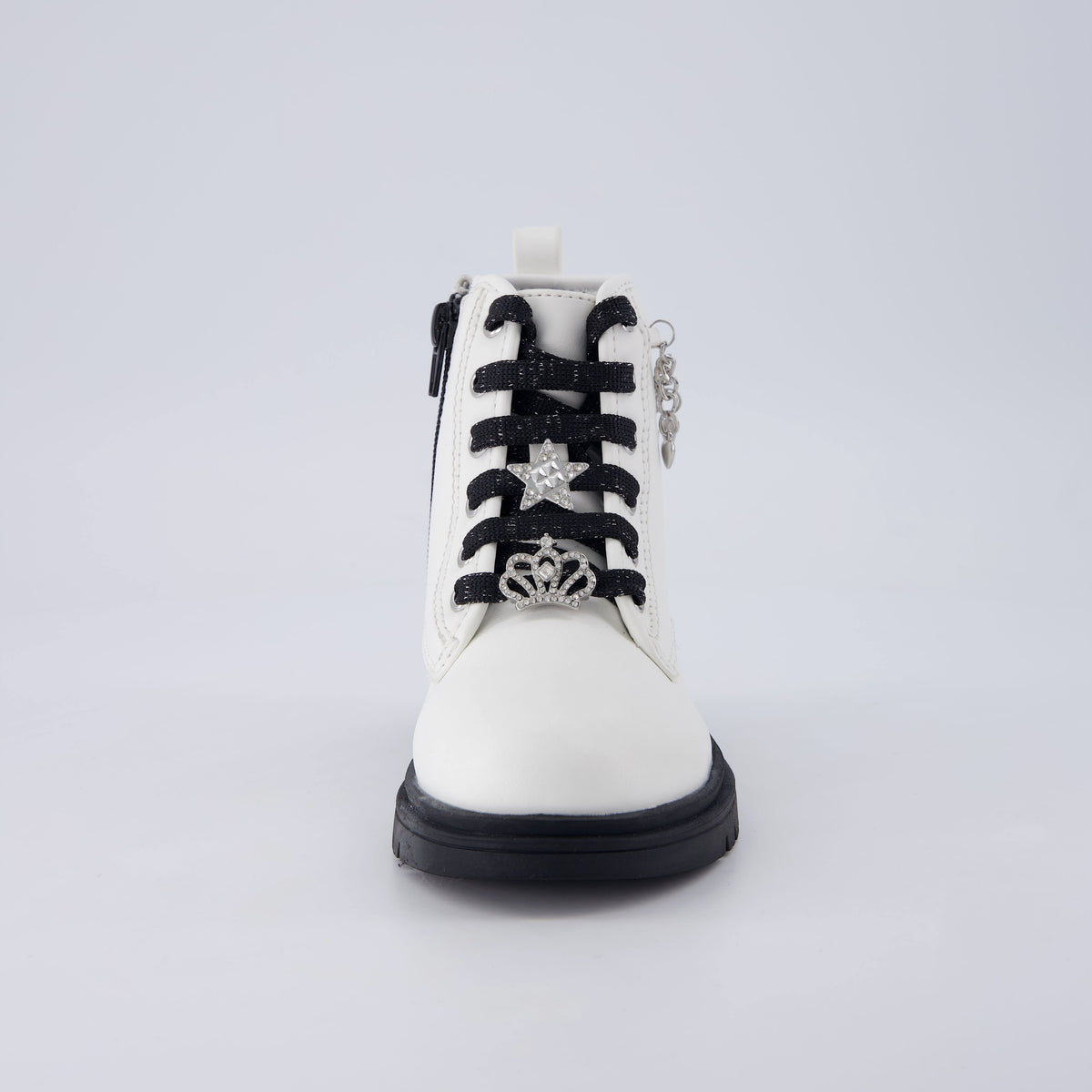 Philly Girls Combat Boots White Medium