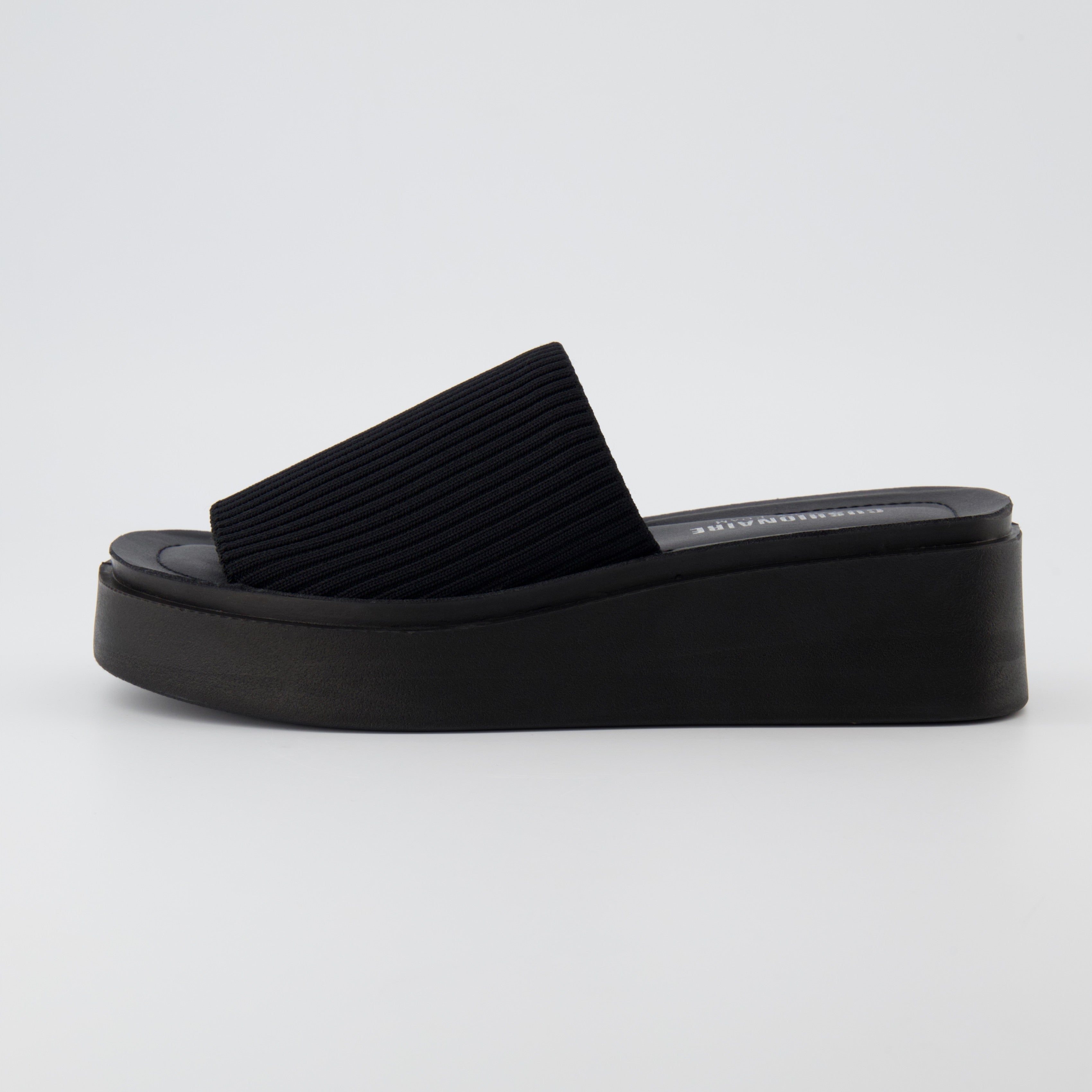 Pim Knit Platform Sandal Black Weave
