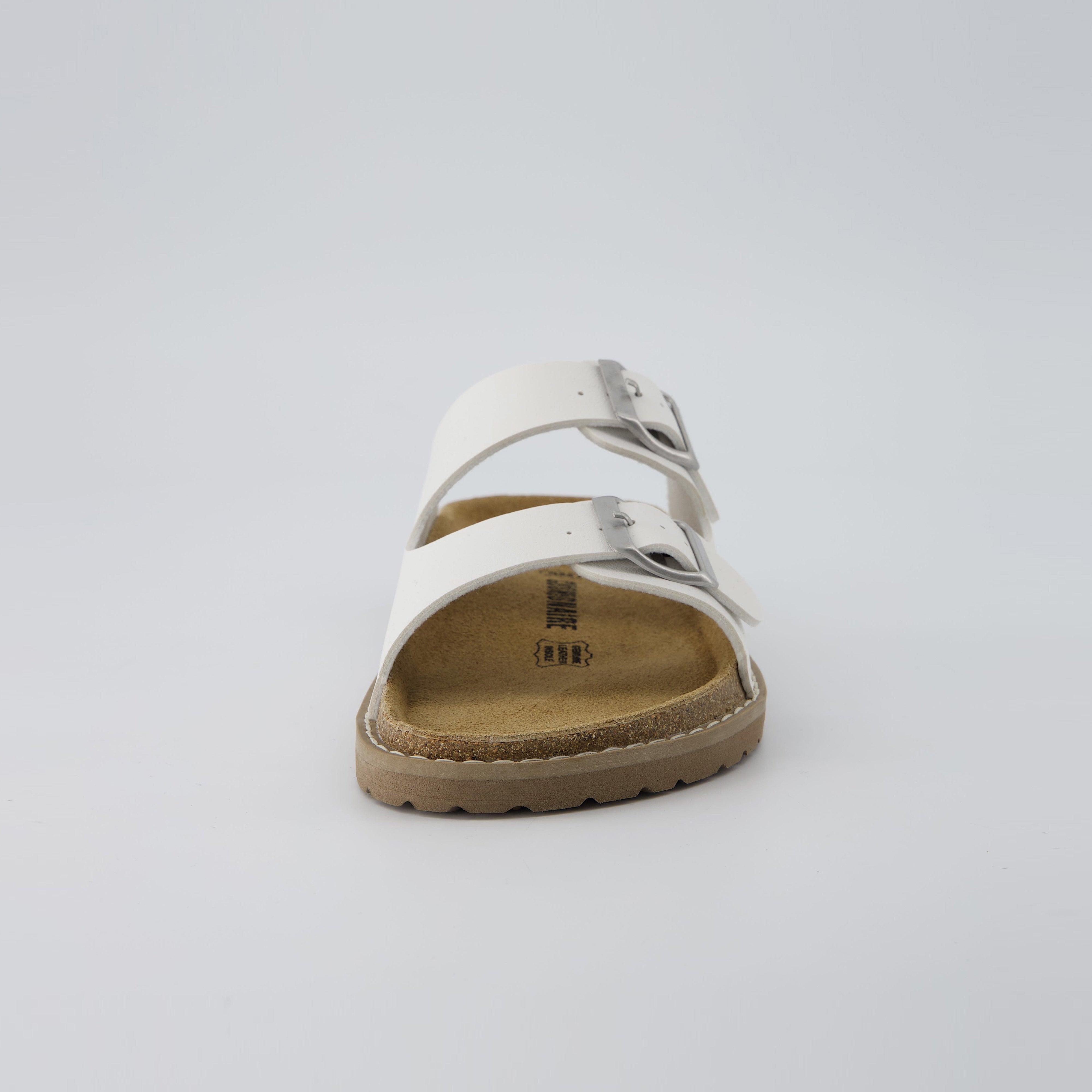 Plano Cork Sandals White